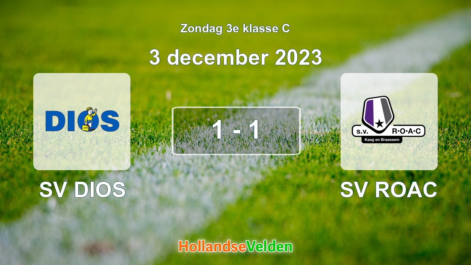 Gespeelde wedstrijd: SV DIOS - SV ROAC 1 - 1 (3 december 2023)