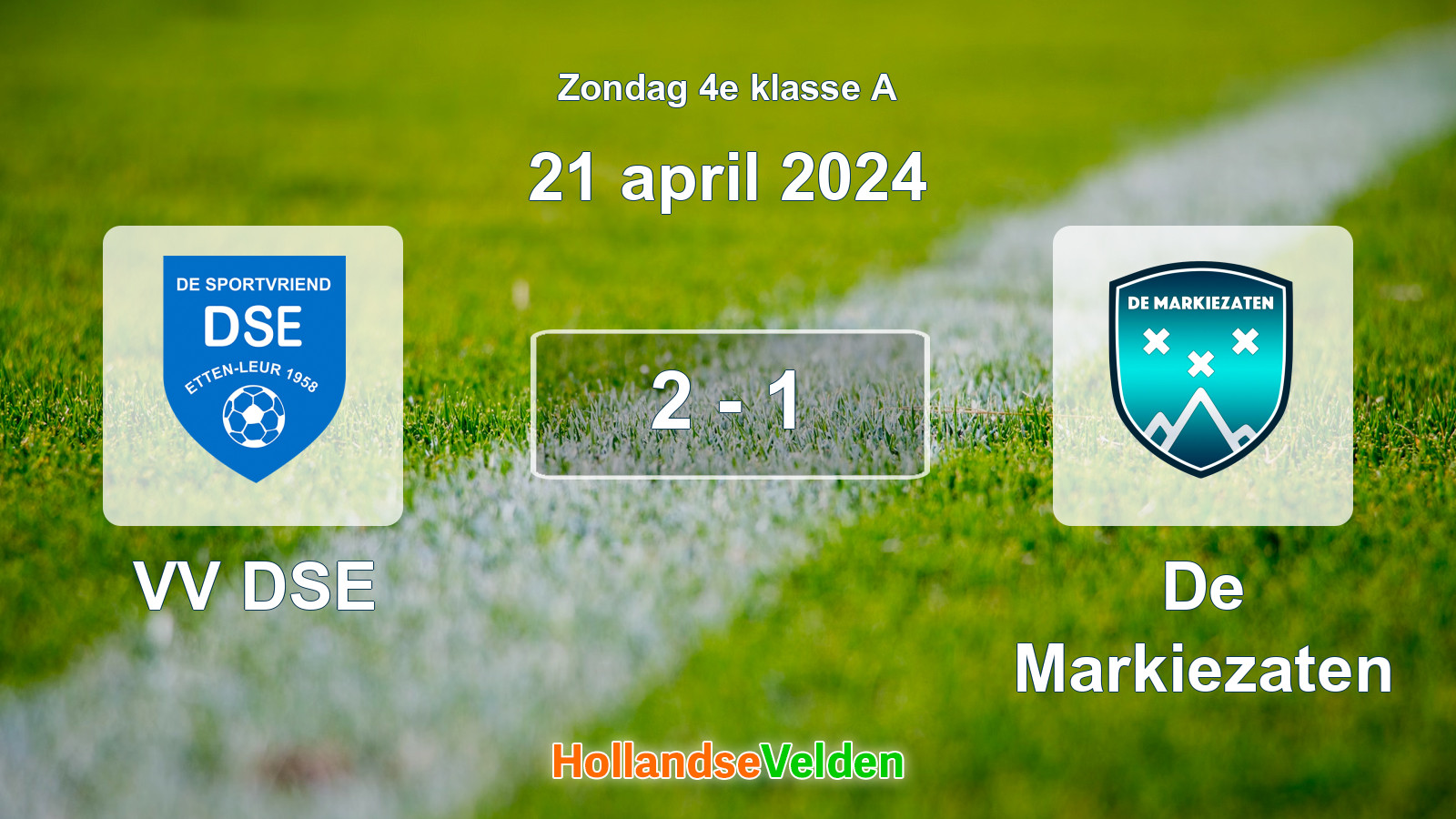 Gespeelde wedstrijd: VV DSE - De Markiezaten 2 - 1 (21 april 2024)