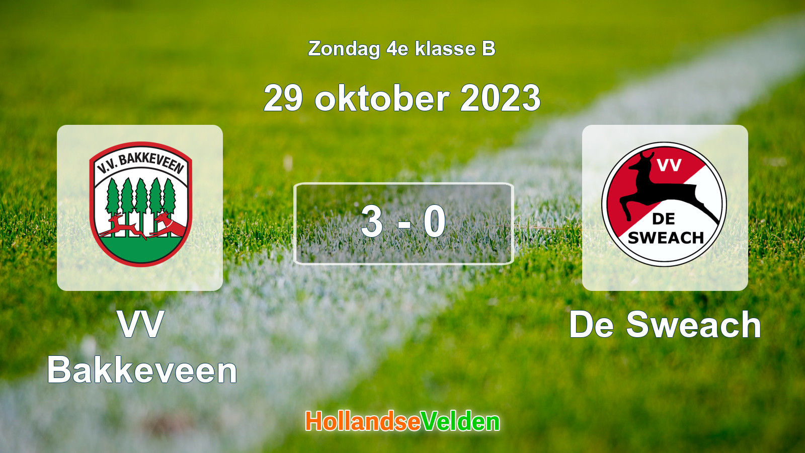 Gespeelde wedstrijd: VV Bakkeveen - De Sweach 3 - 0 (29 oktober 2023)