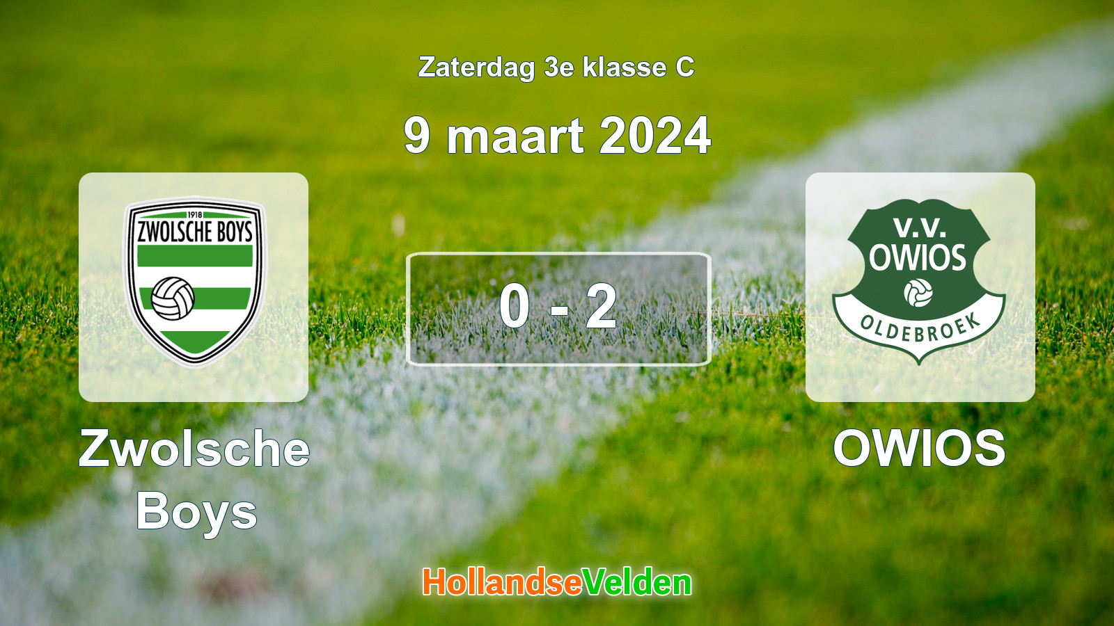 Gespeelde wedstrijd: Zwolsche Boys - OWIOS 0 - 2 (9 maart 2024)