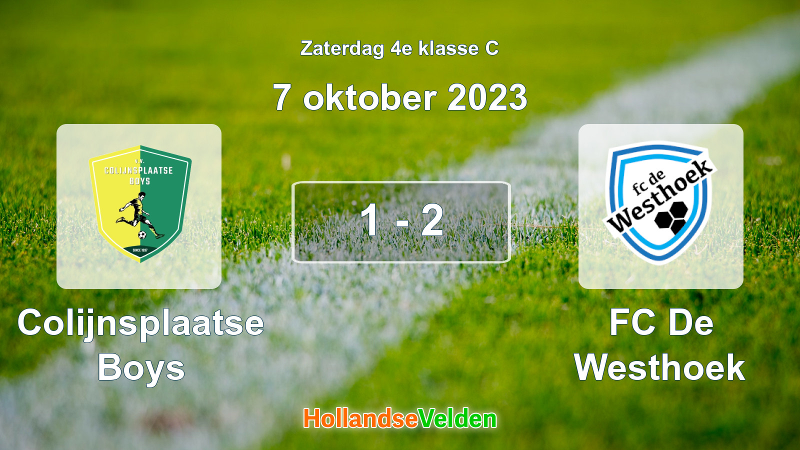 Gespeelde wedstrijd: Colijnsplaatse Boys - FC De Westhoek 1 - 2 (7 oktober 2023)