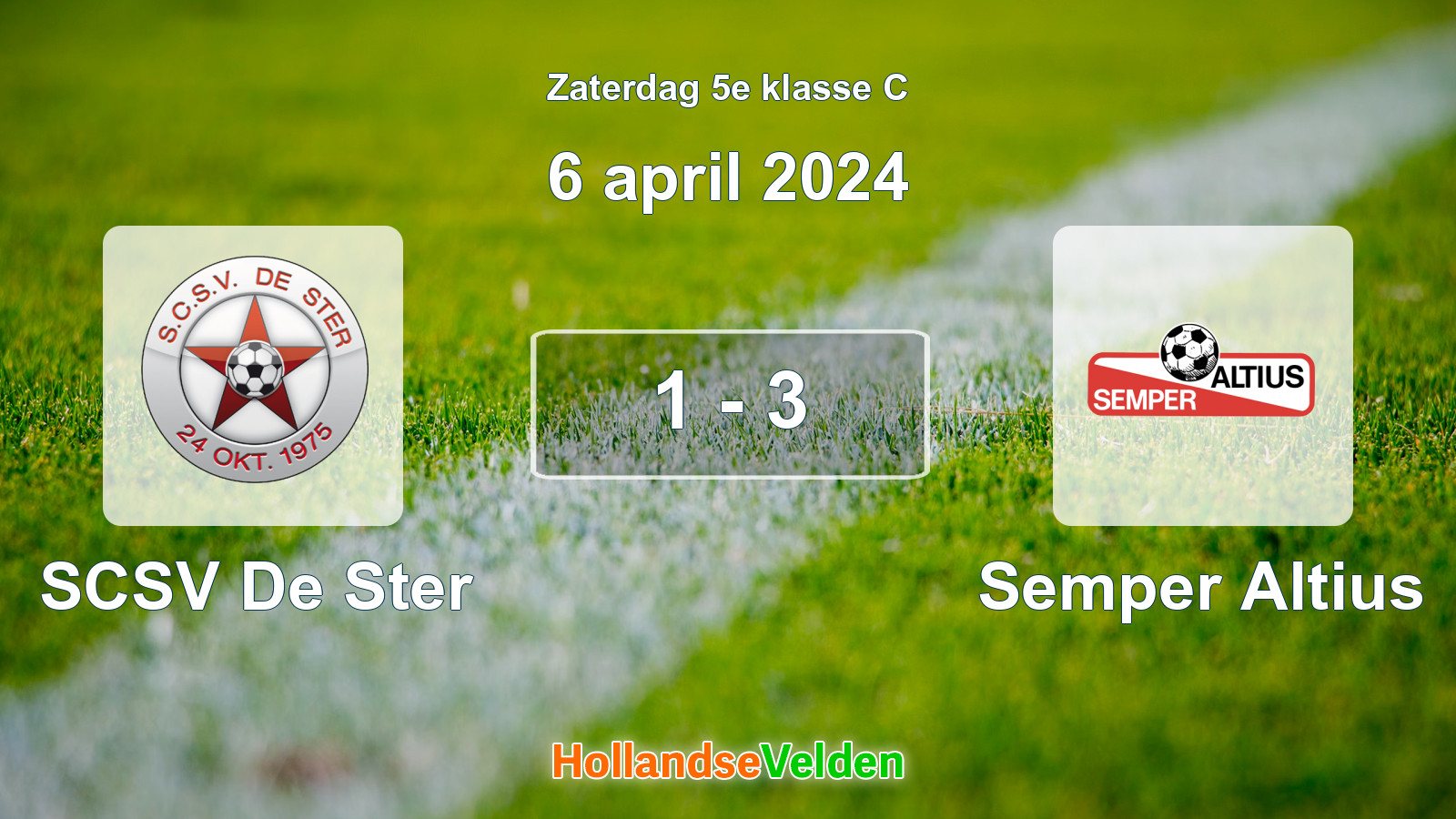 Gespeelde wedstrijd: SCSV De Ster - Semper Altius 1 - 3 (6 april 2024)