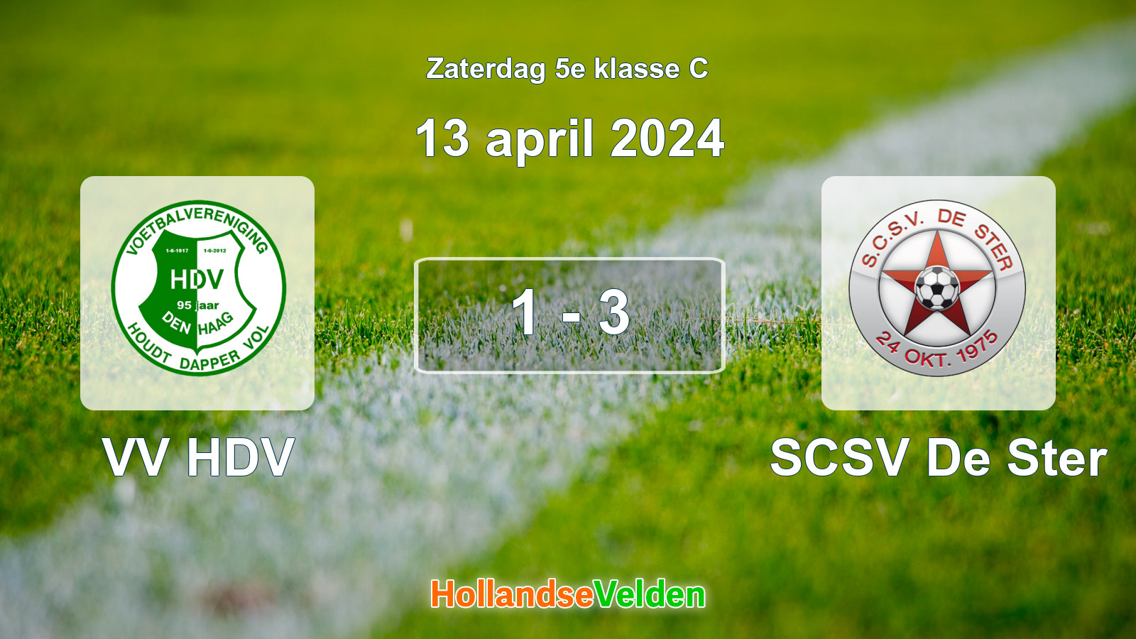 Gespeelde wedstrijd: VV HDV - SCSV De Ster 1 - 3 (13 april 2024)