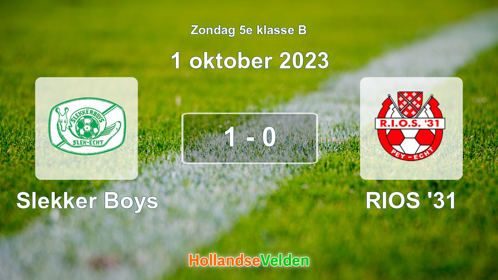 Gespeelde wedstrijd: Slekker Boys - RIOS '31 1 - 0 (1 oktober 2023)