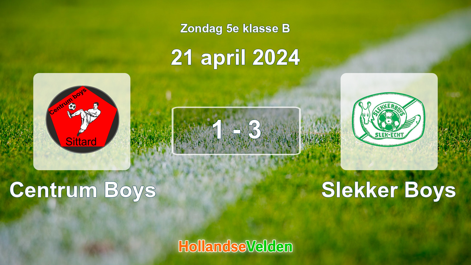 Gespeelde wedstrijd: Centrum Boys - Slekker Boys 1 - 3 (21 april 2024)