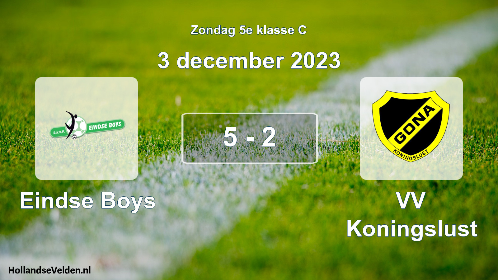 Gespeelde wedstrijd: Eindse Boys - VV Koningslust 5 - 2 (3 december 2023)