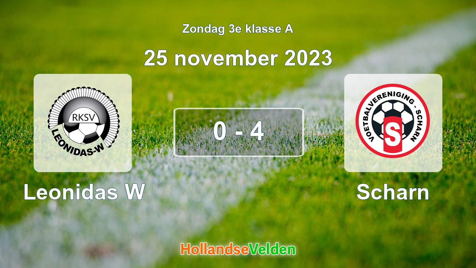 Gespeelde wedstrijd: Leonidas W - Scharn 0 - 4 (25 november 2023)