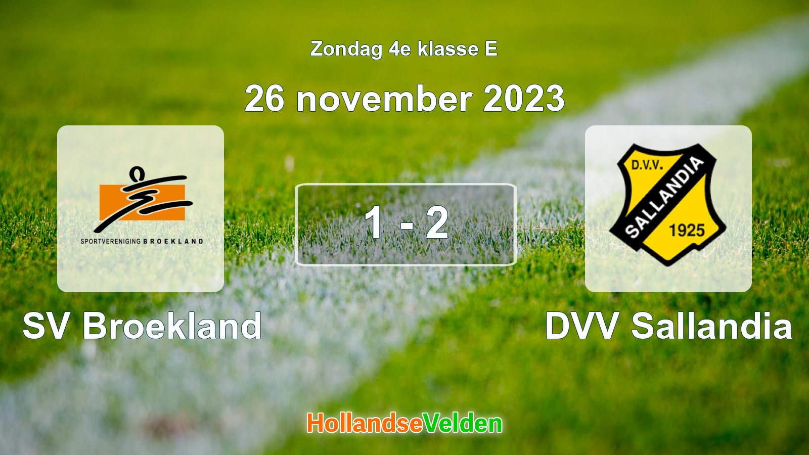 Gespeelde wedstrijd: SV Broekland - DVV Sallandia 1 - 2 (26 november 2023)