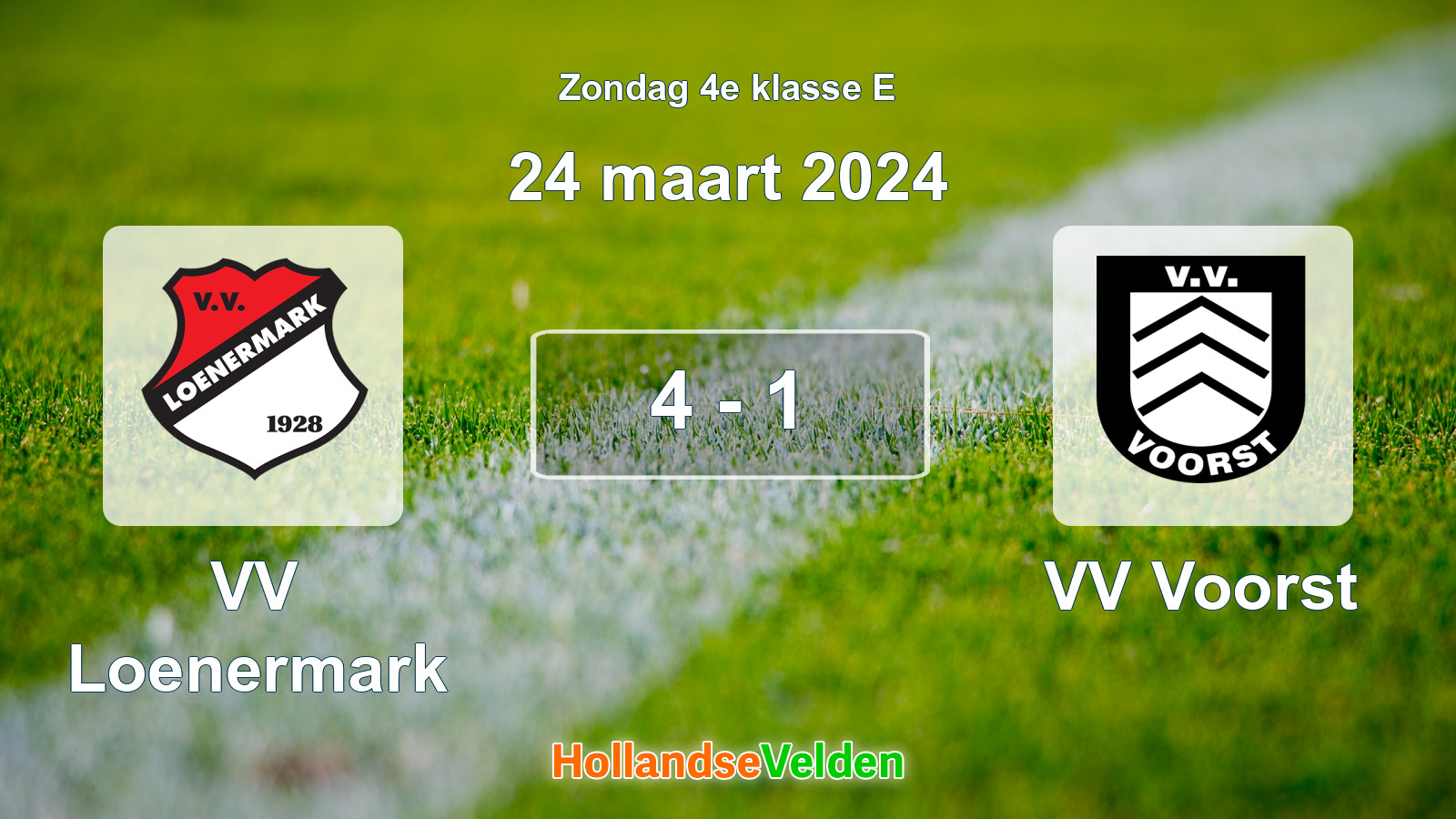 Gespeelde wedstrijd: VV Loenermark - VV Voorst 4 - 1 (24 maart 2024)