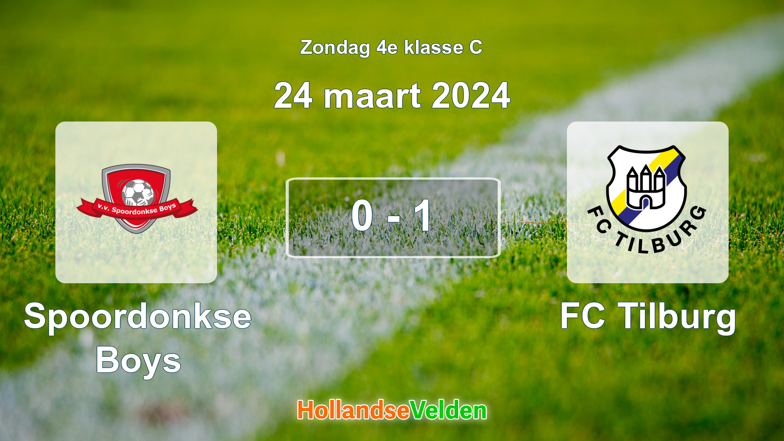 Gespeelde wedstrijd: Spoordonkse Boys - FC Tilburg 0 - 1 (24 maart 2024)