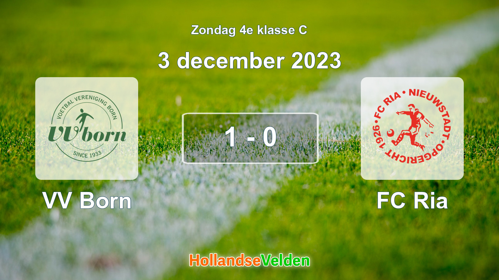 Gespeelde wedstrijd: VV Born - FC Ria 1 - 0 (3 december 2023)