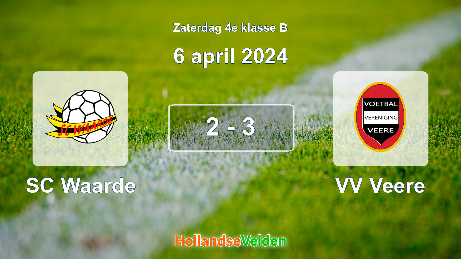Gespeelde wedstrijd: SC Waarde - VV Veere 2 - 3 (6 april 2024)