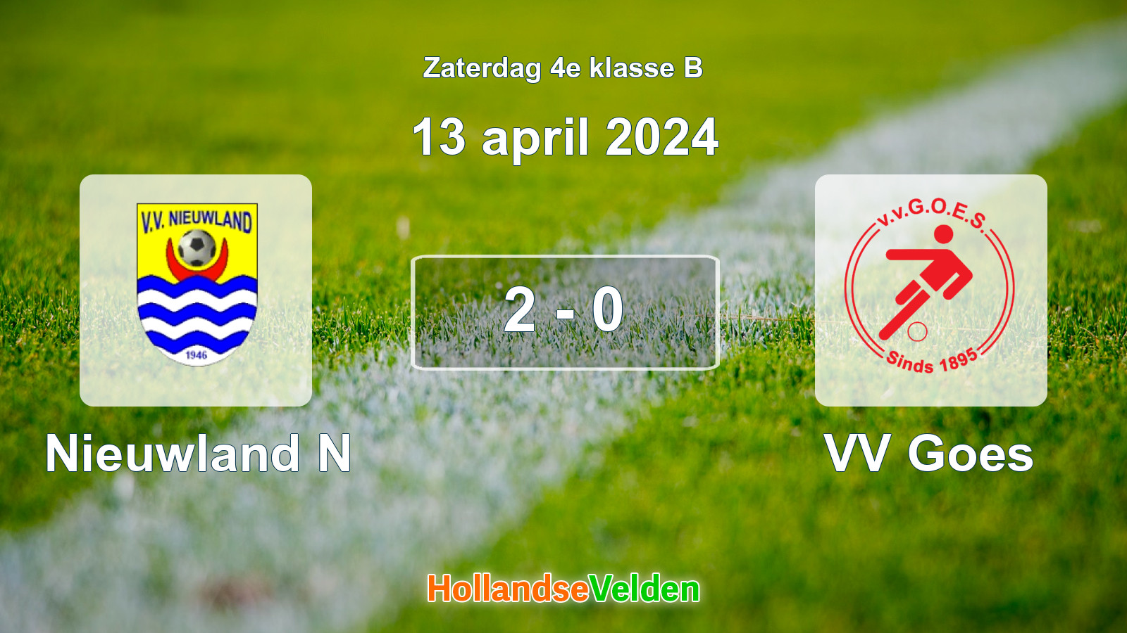 Gespeelde wedstrijd: Nieuwland N - VV Goes 2 - 0 (13 april 2024)