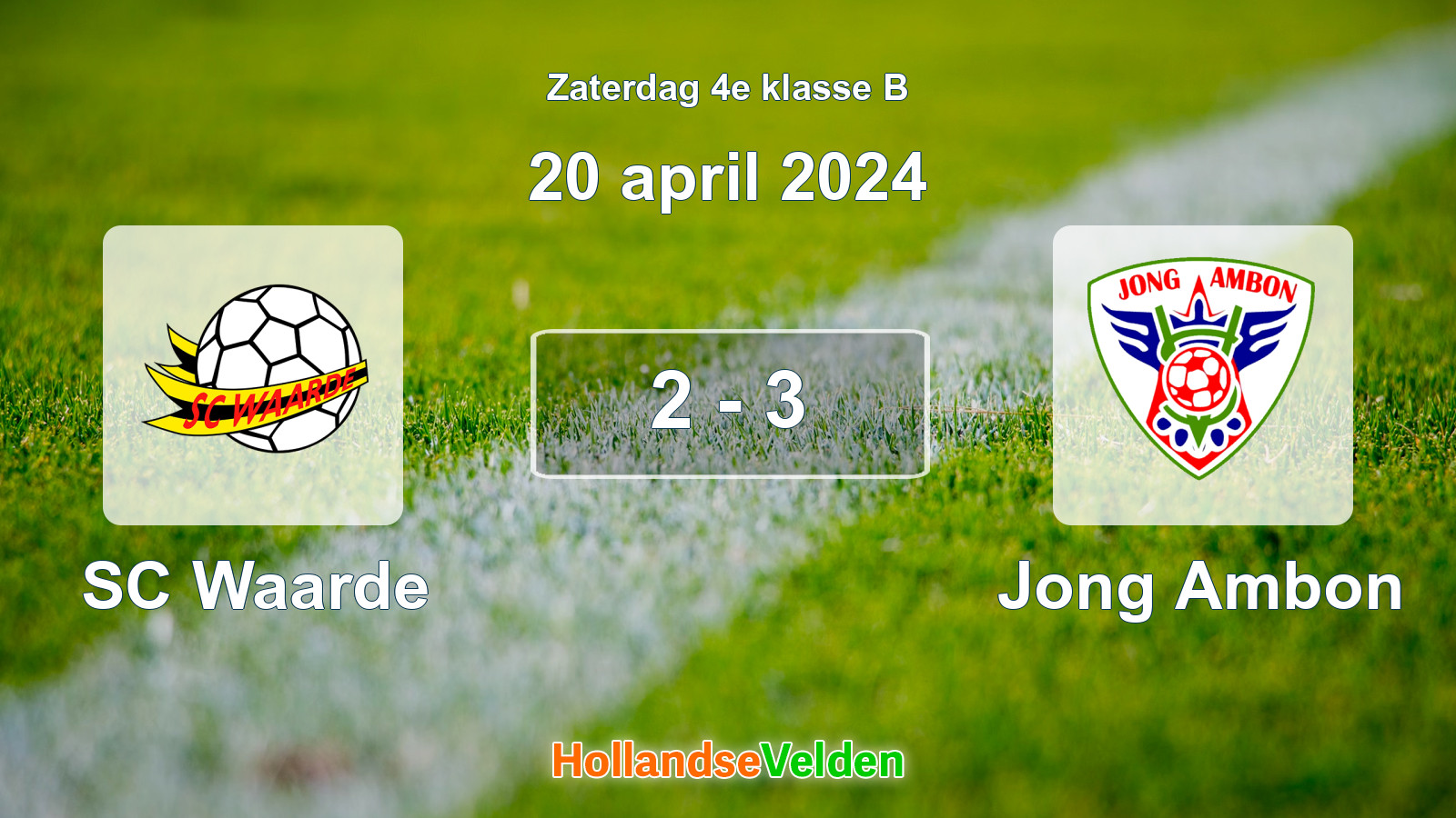Gespeelde wedstrijd: SC Waarde - Jong Ambon 2 - 3 (20 april 2024)