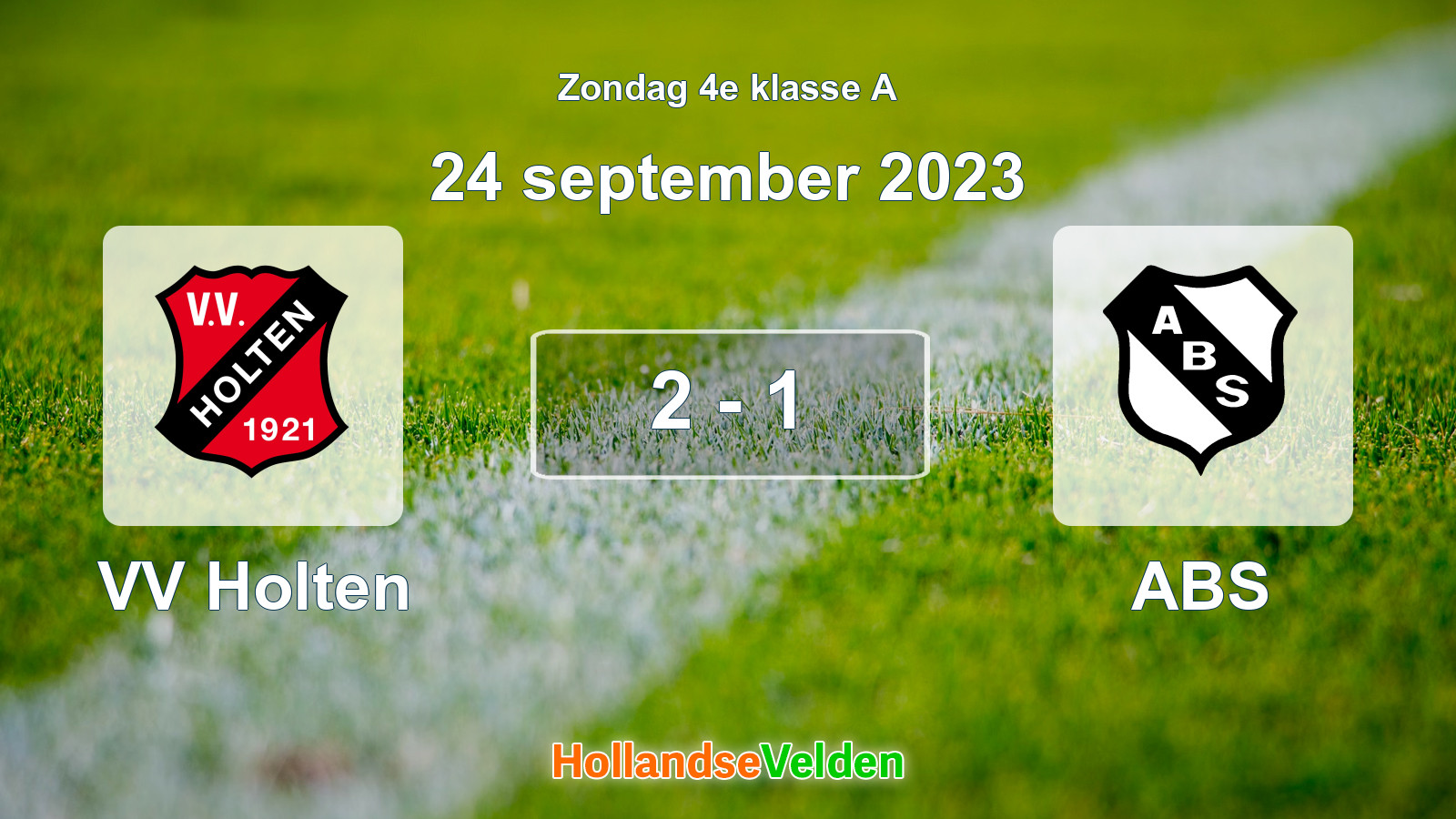 Gespeelde wedstrijd: VV Holten - ABS 2 - 1 (24 september 2023)