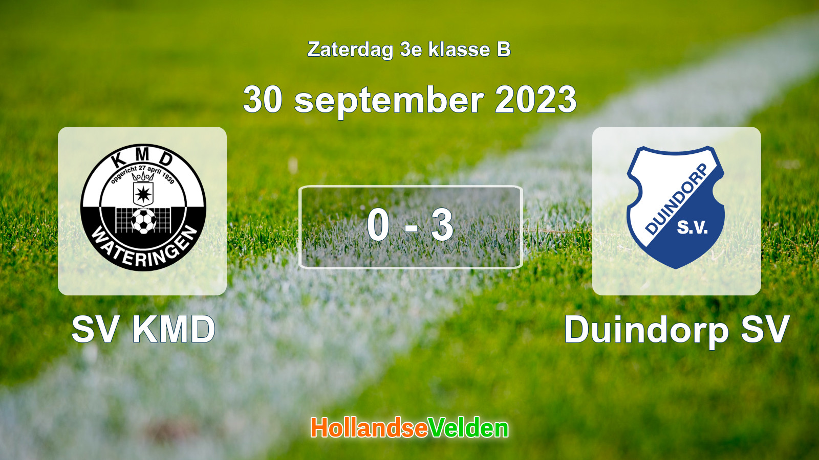 Gespeelde wedstrijd: SV KMD - Duindorp SV 0 - 3 (30 september 2023)
