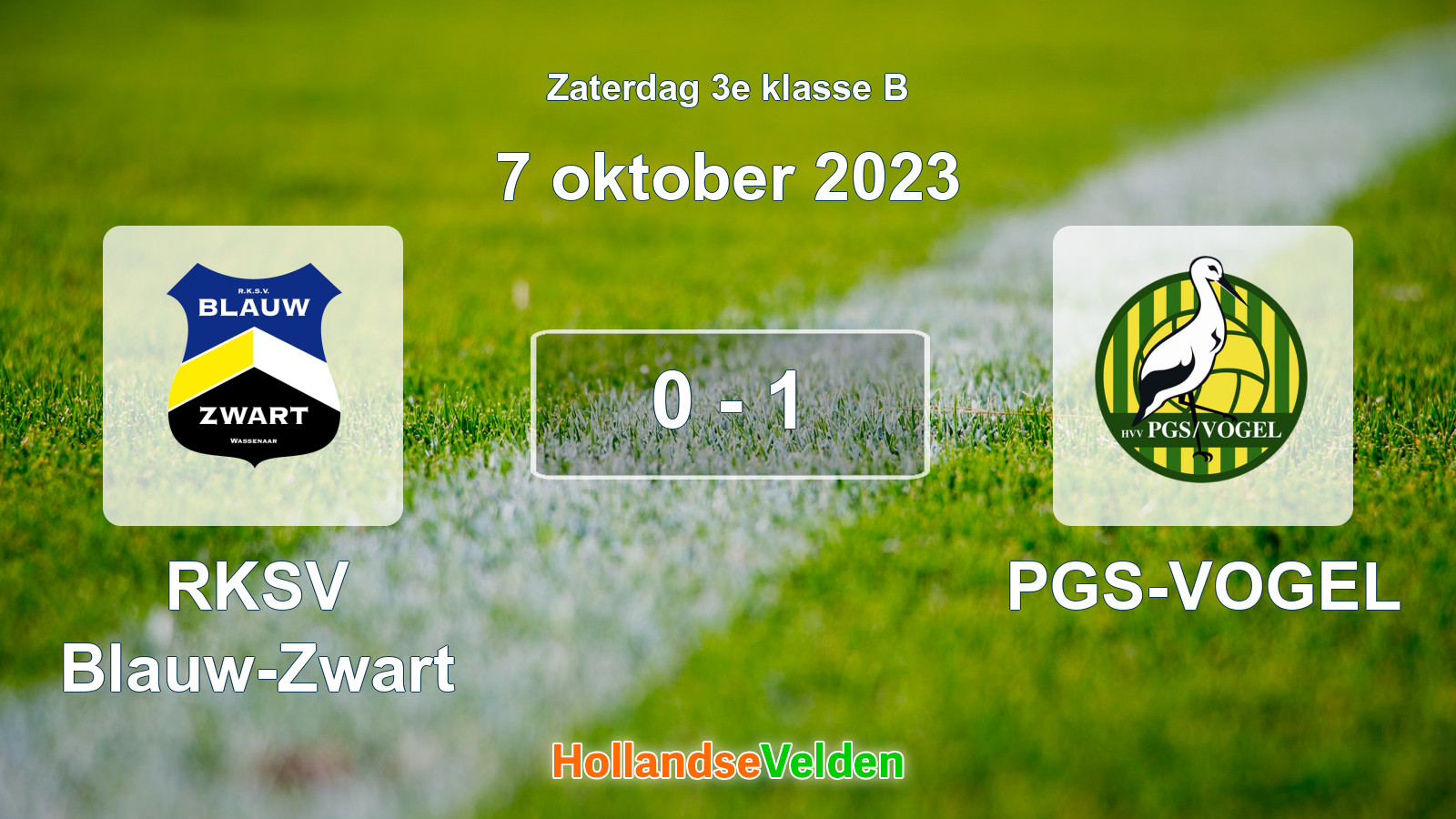 Gespeelde wedstrijd: RKSV Blauw-Zwart - PGS-VOGEL 0 - 1 (7 oktober 2023)