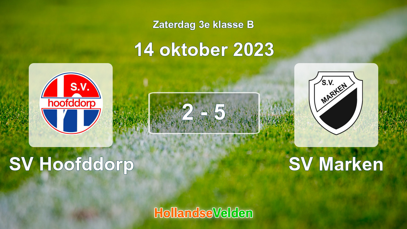 Gespeelde wedstrijd: SV Hoofddorp - SV Marken 2 - 5 (14 oktober 2023)