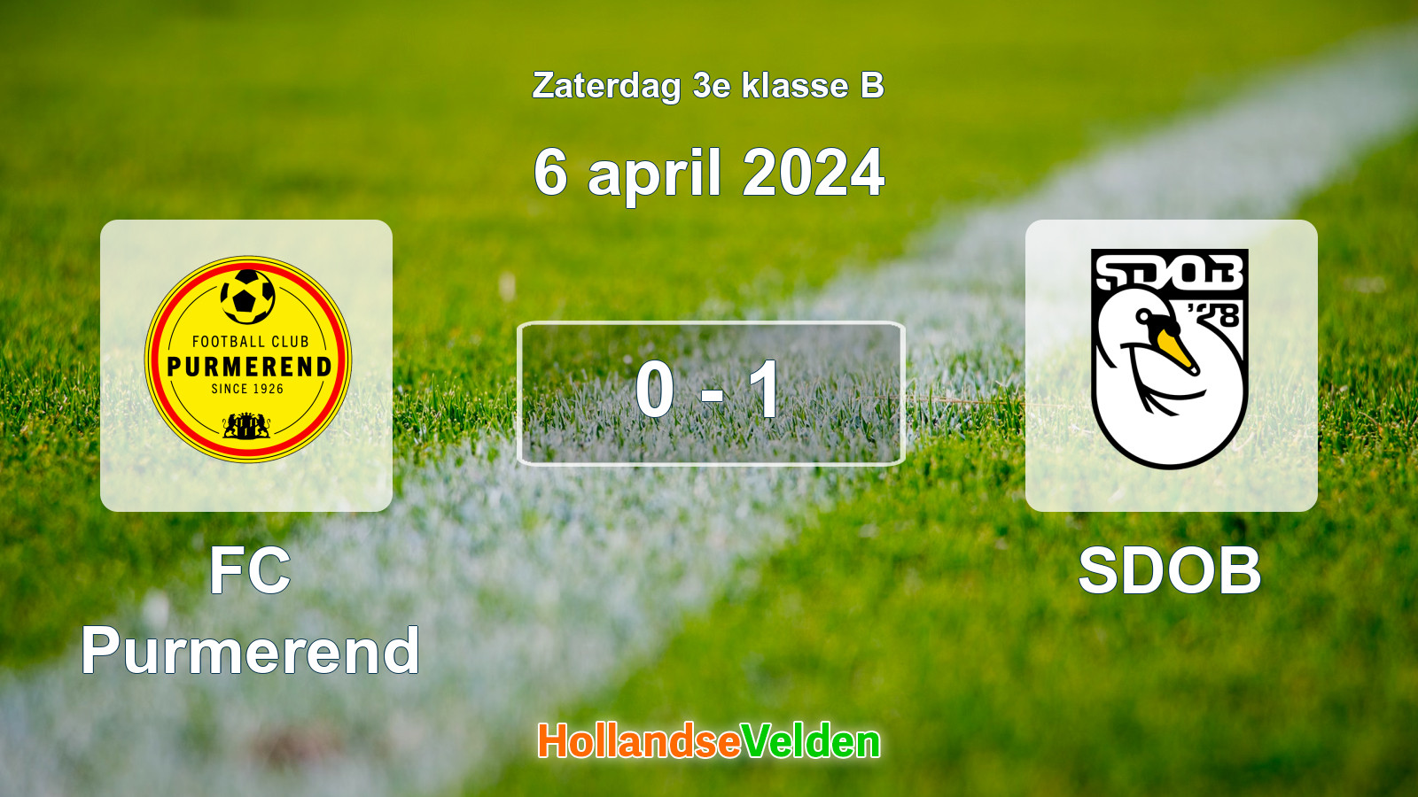 Gespeelde wedstrijd: FC Purmerend - SDOB 0 - 1 (6 april 2024)