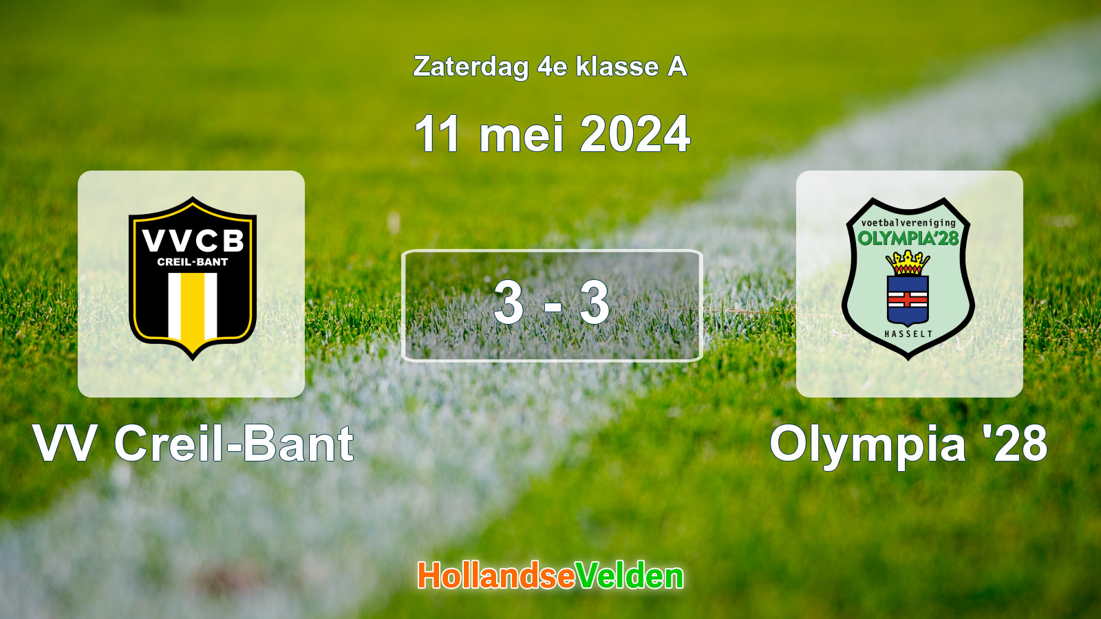 Gespeelde wedstrijd: VV Creil-Bant - Olympia '28 3 - 3 (11 mei 2024)