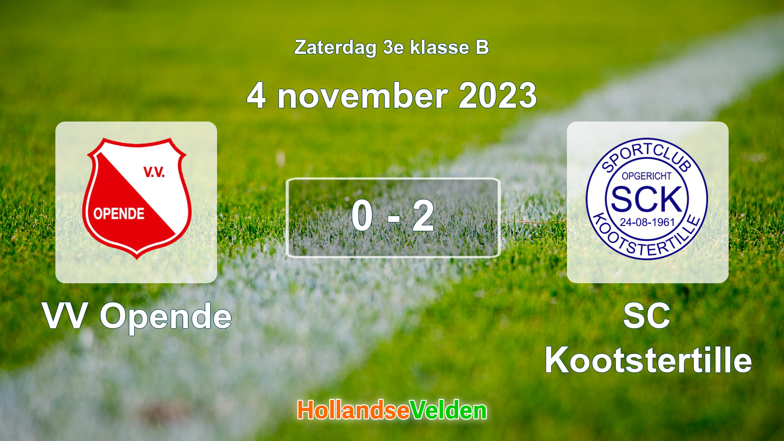 Gespeelde wedstrijd: VV Opende - SC Kootstertille 0 - 2 (4 november 2023)