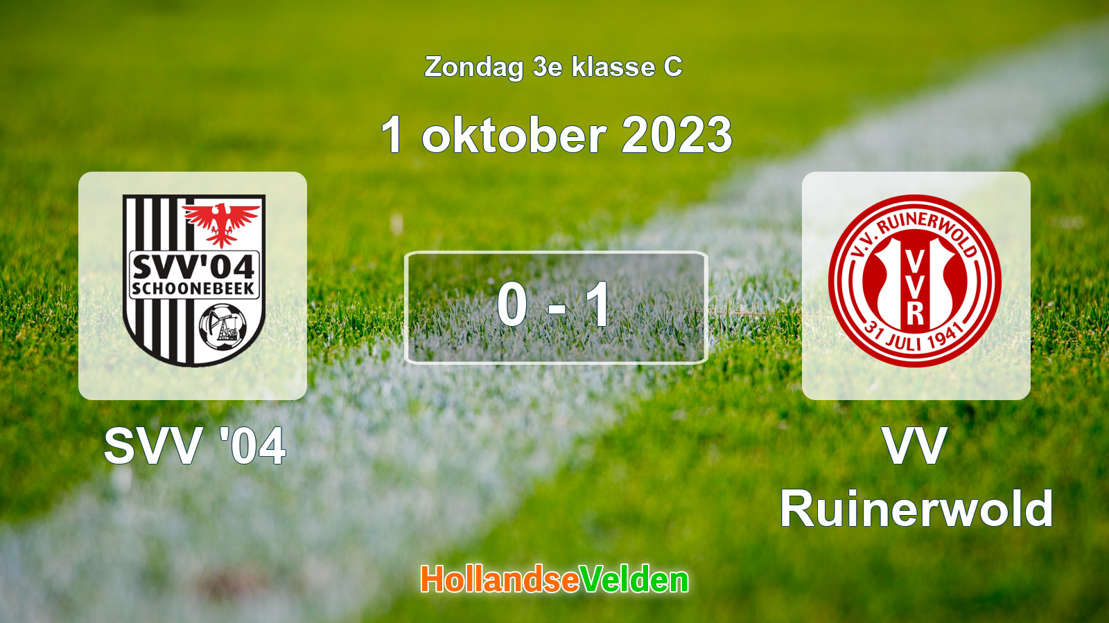 Gespeelde wedstrijd: SVV '04 - VV Ruinerwold 0 - 1 (1 oktober 2023)