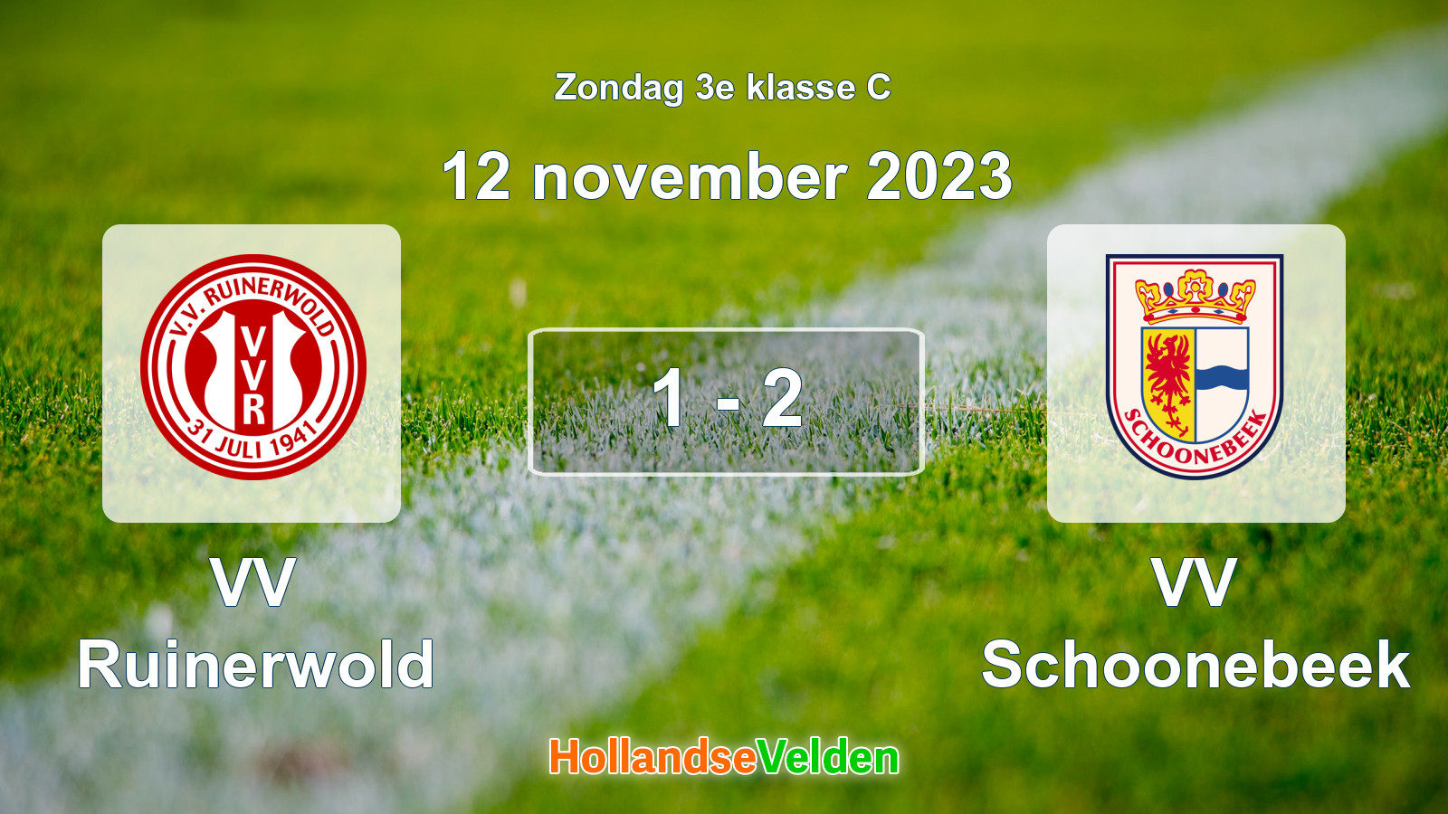 Gespeelde wedstrijd: VV Ruinerwold - VV Schoonebeek 1 - 2 (12 november 2023)