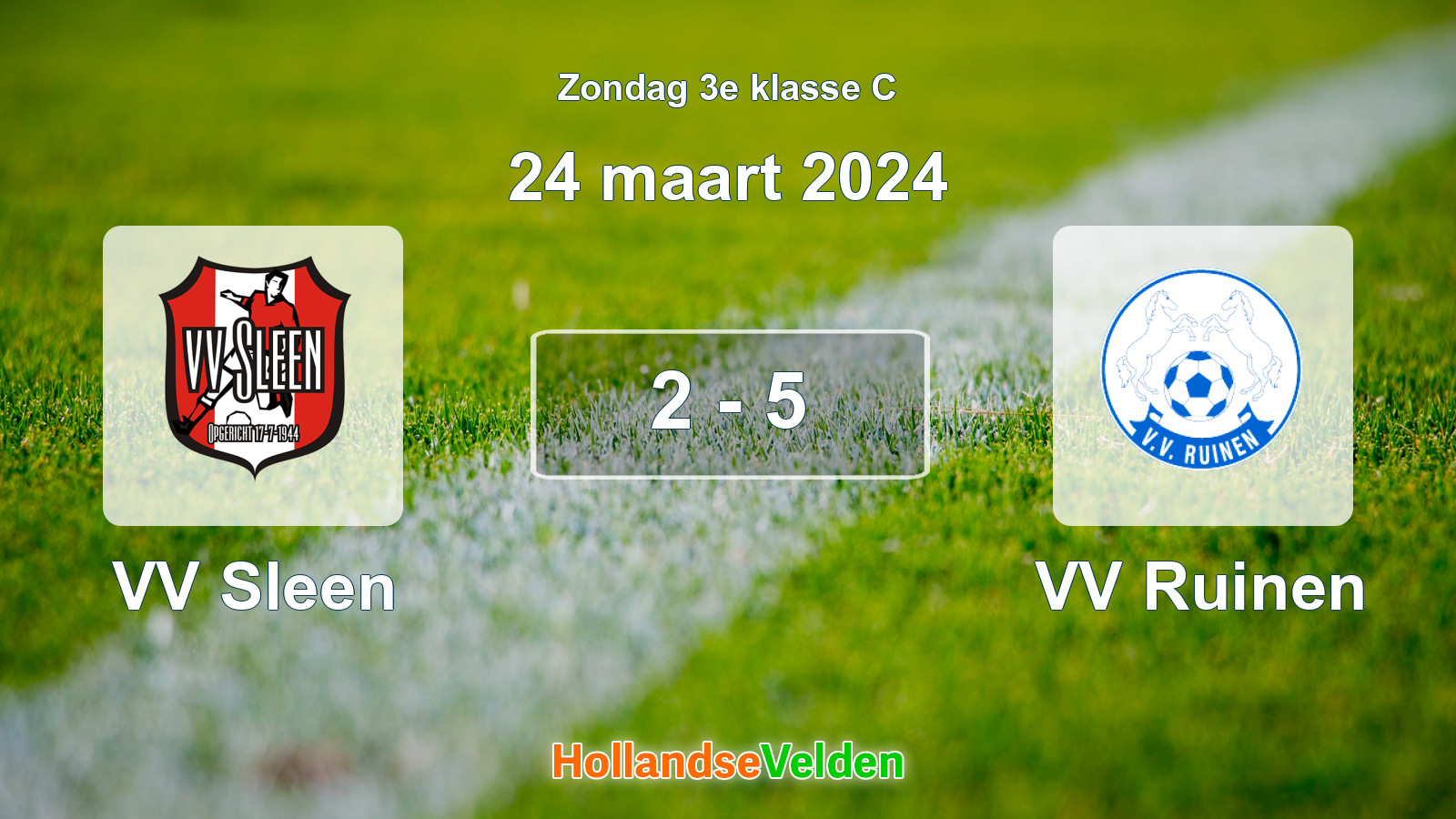 Gespeelde wedstrijd: VV Sleen - VV Ruinen 2 - 5 (24 maart 2024)