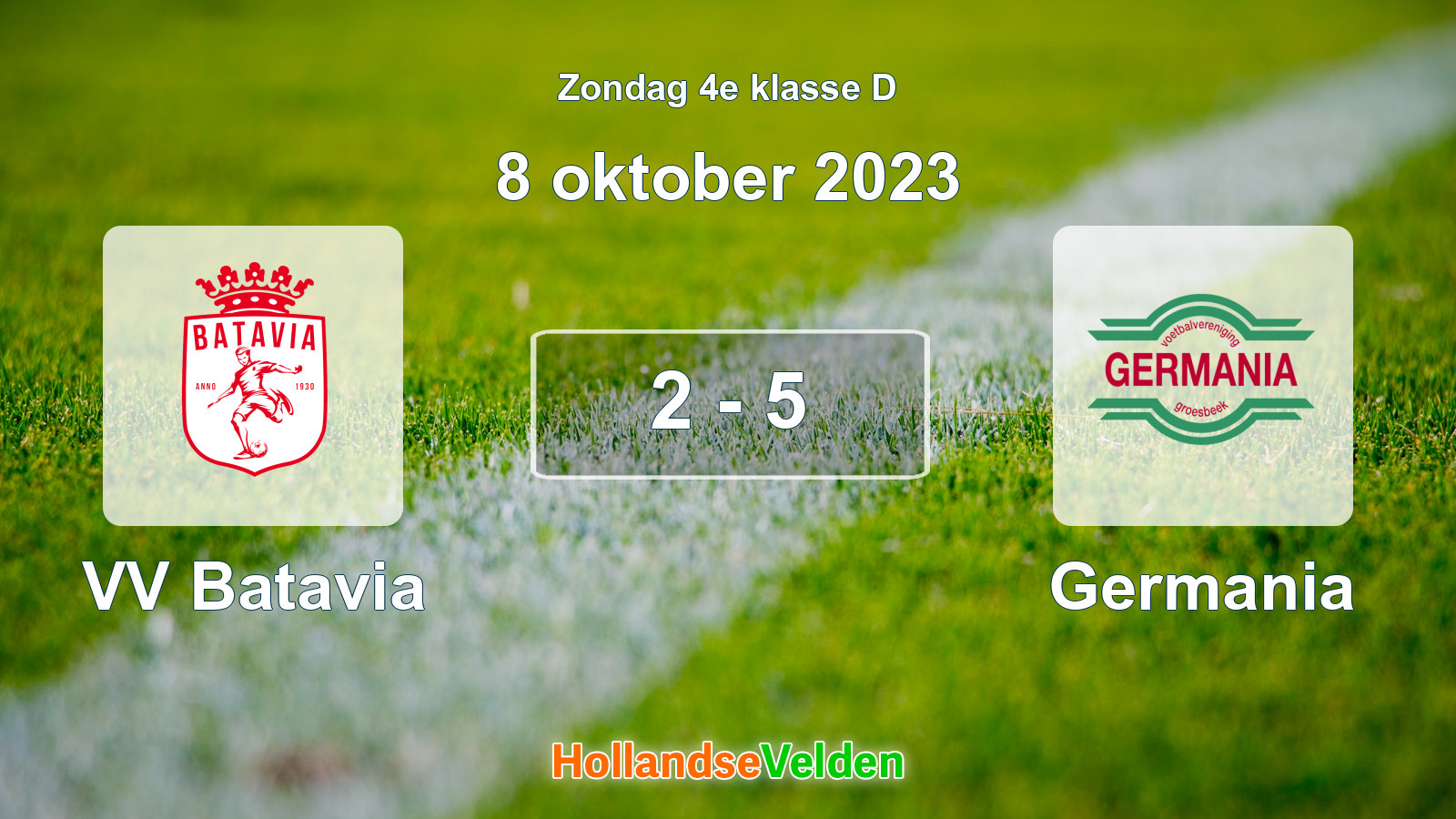 Gespeelde wedstrijd: VV Batavia - Germania 2 - 5 (8 oktober 2023)