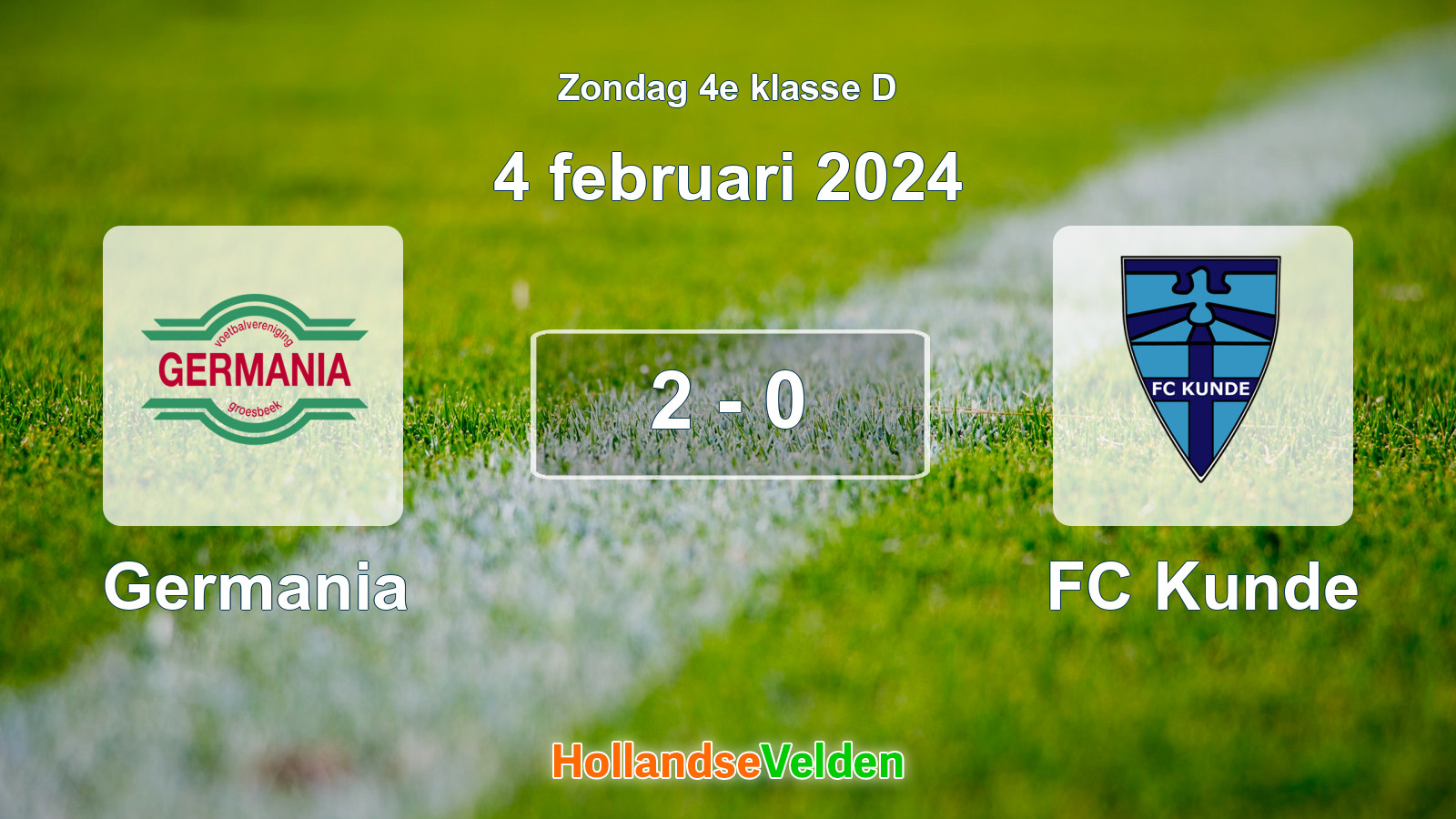 Gespeelde wedstrijd: Germania - FC Kunde 2 - 0 (4 februari 2024)