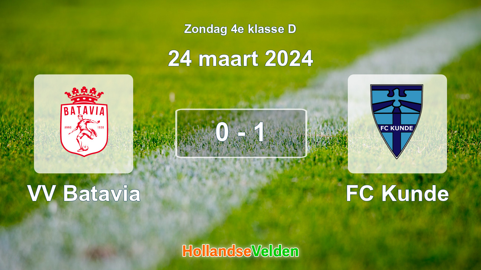Gespeelde wedstrijd: VV Batavia - FC Kunde 0 - 1 (24 maart 2024)