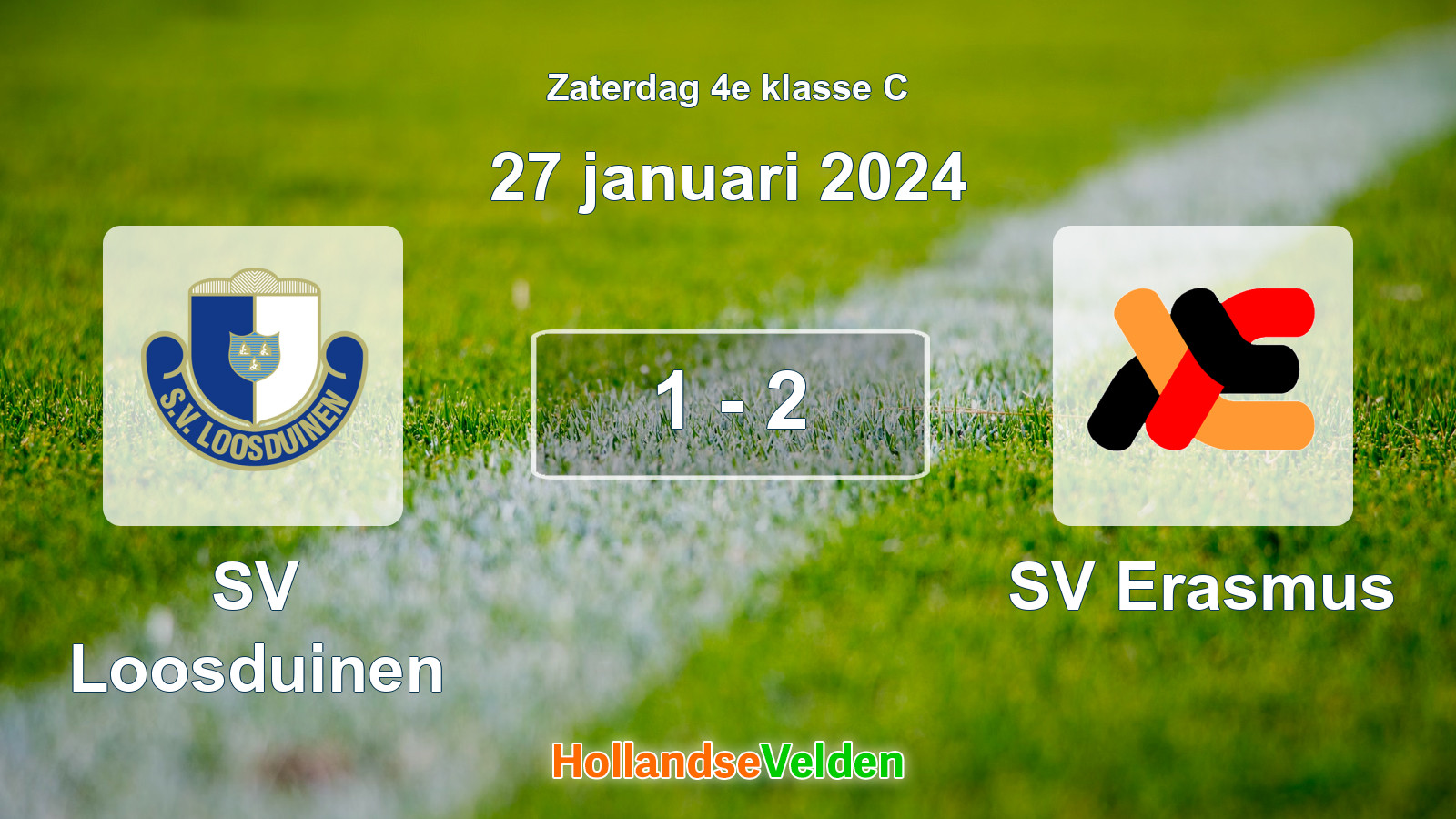 Gespeelde wedstrijd: SV Loosduinen - SV Erasmus 1 - 2 (27 januari 2024)
