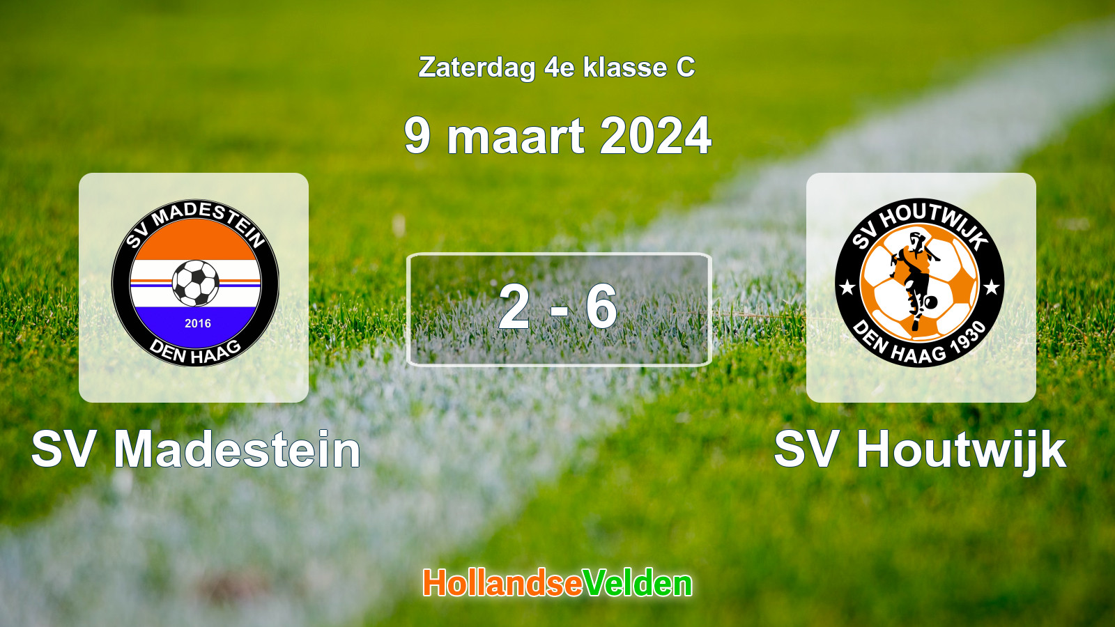 Gespeelde wedstrijd: SV Madestein - SV Houtwijk 2 - 6 (9 maart 2024)