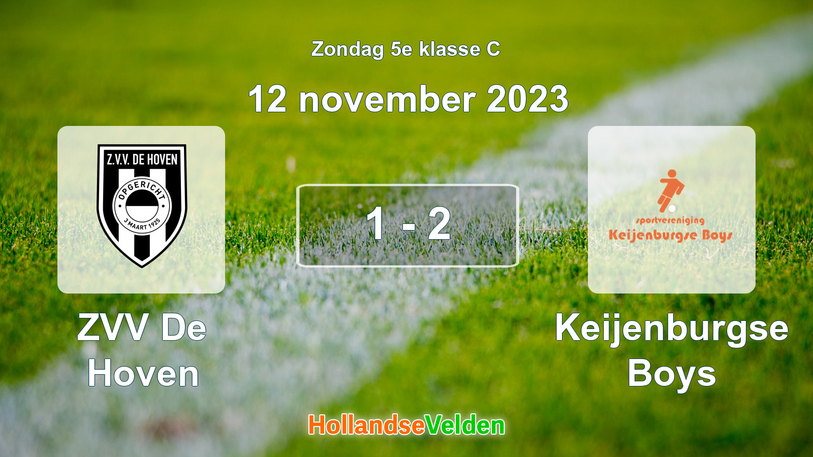 Gespeelde wedstrijd: ZVV De Hoven - Keijenburgse Boys 1 - 2 (12 november 2023)