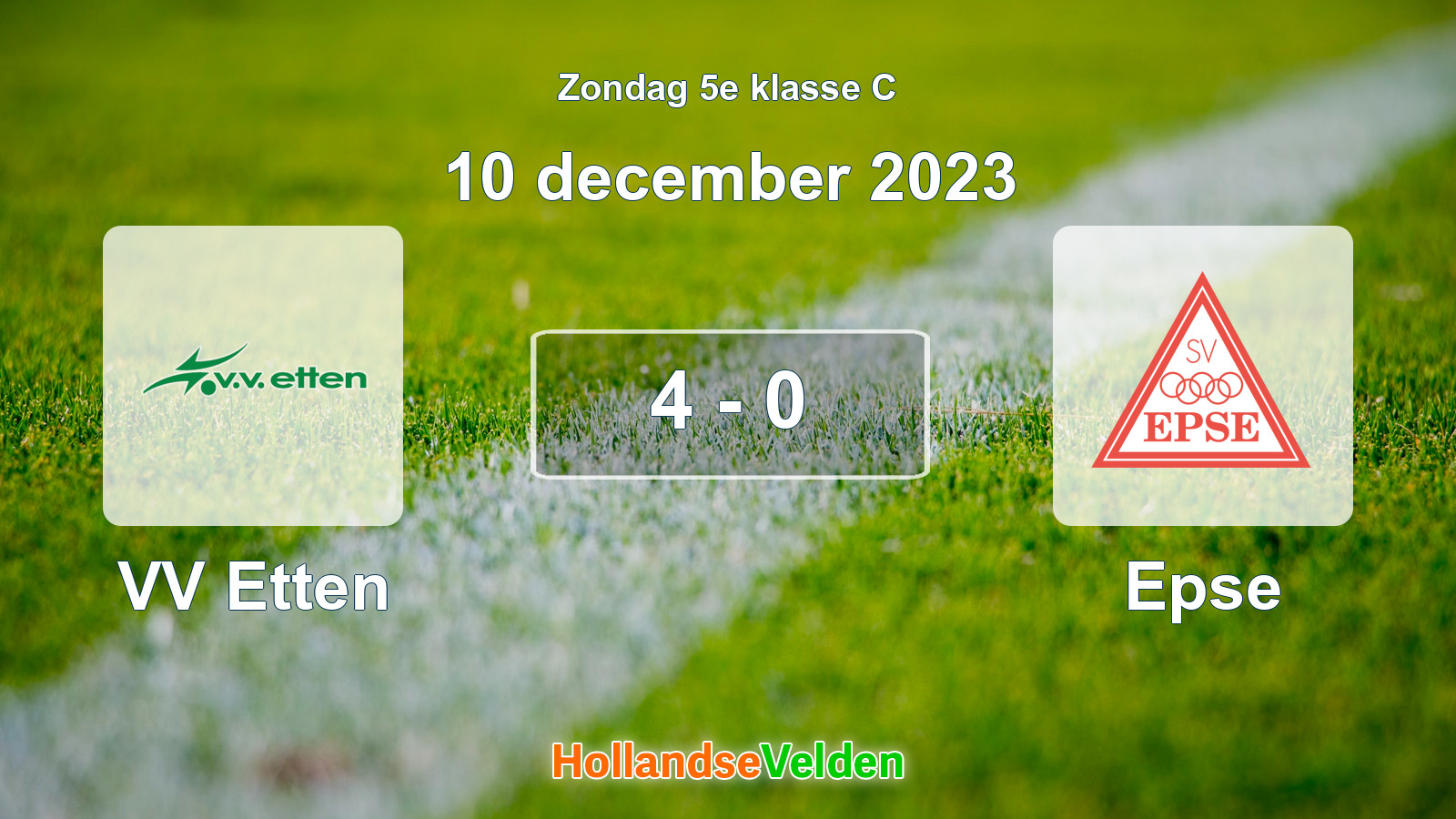 Gespeelde wedstrijd: VV Etten - Epse 4 - 0 (10 december 2023)