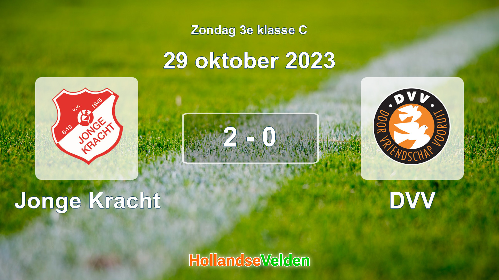 Gespeelde wedstrijd: Jonge Kracht - DVV 2 - 0 (29 oktober 2023)