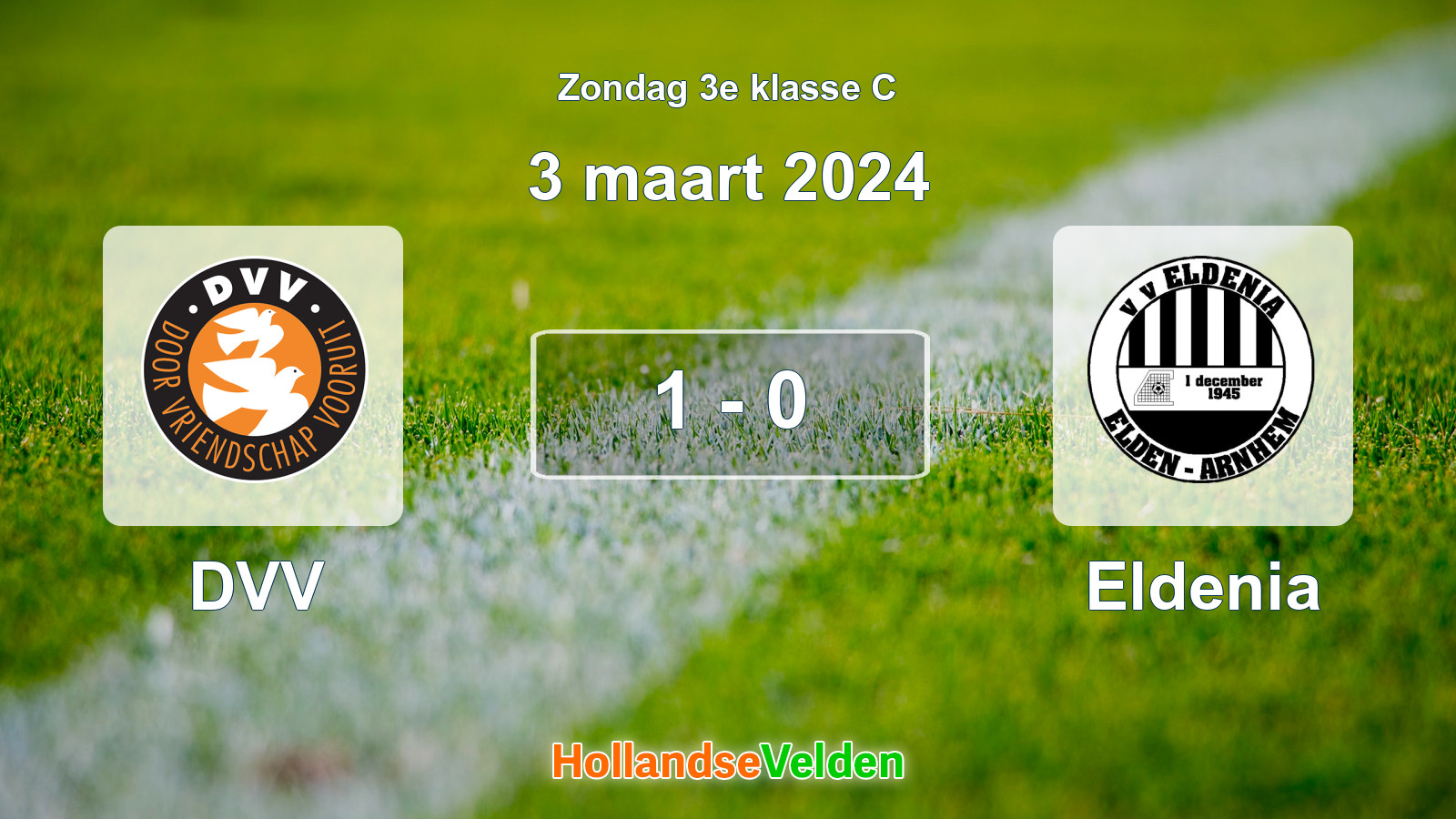 Gespeelde wedstrijd: DVV - Eldenia 1 - 0 (3 maart 2024)