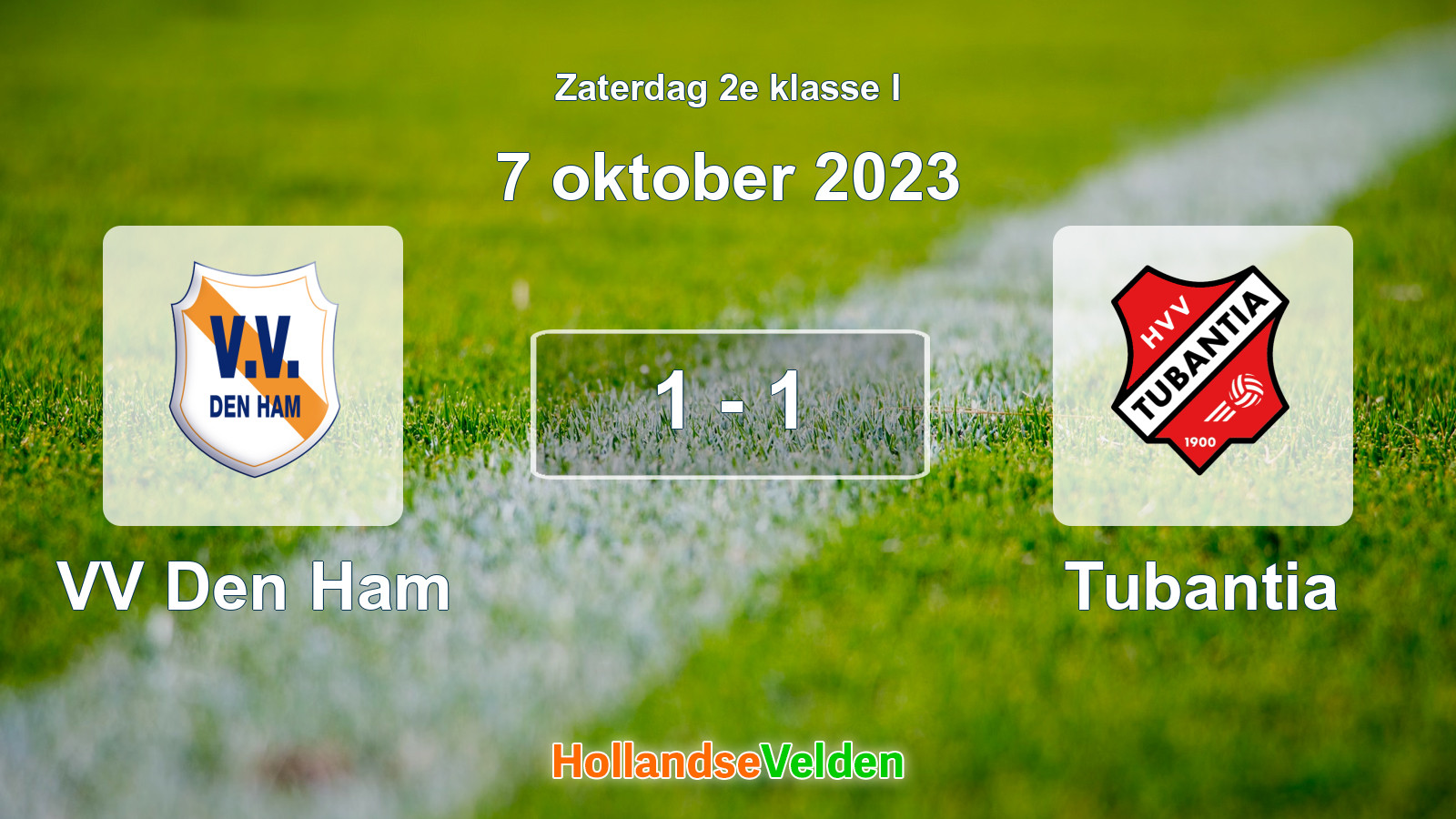 Gespeelde wedstrijd: VV Den Ham - Tubantia 1 - 1 (7 oktober 2023)
