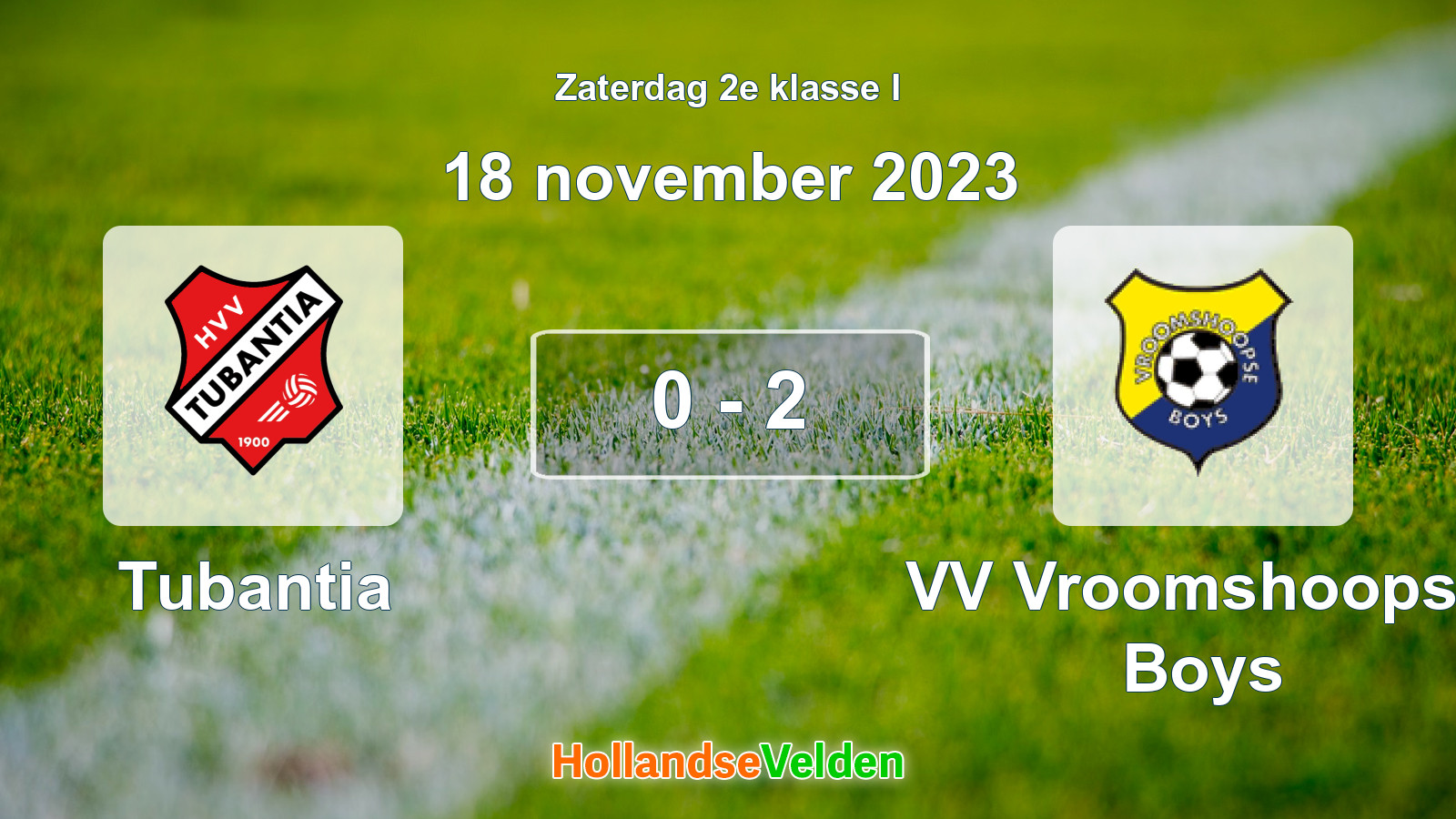 Gespeelde wedstrijd: Tubantia - VV Vroomshoopse Boys 0 - 2 (18 november 2023)