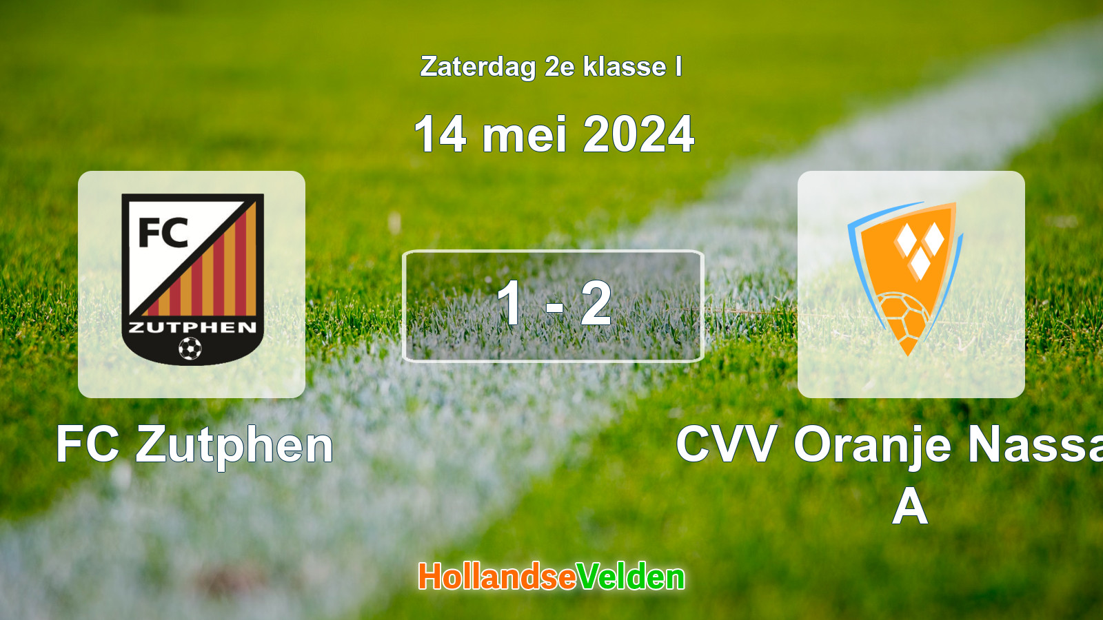Gespeelde wedstrijd: FC Zutphen - CVV Oranje Nassau A 1 - 2 (14 mei 2024)