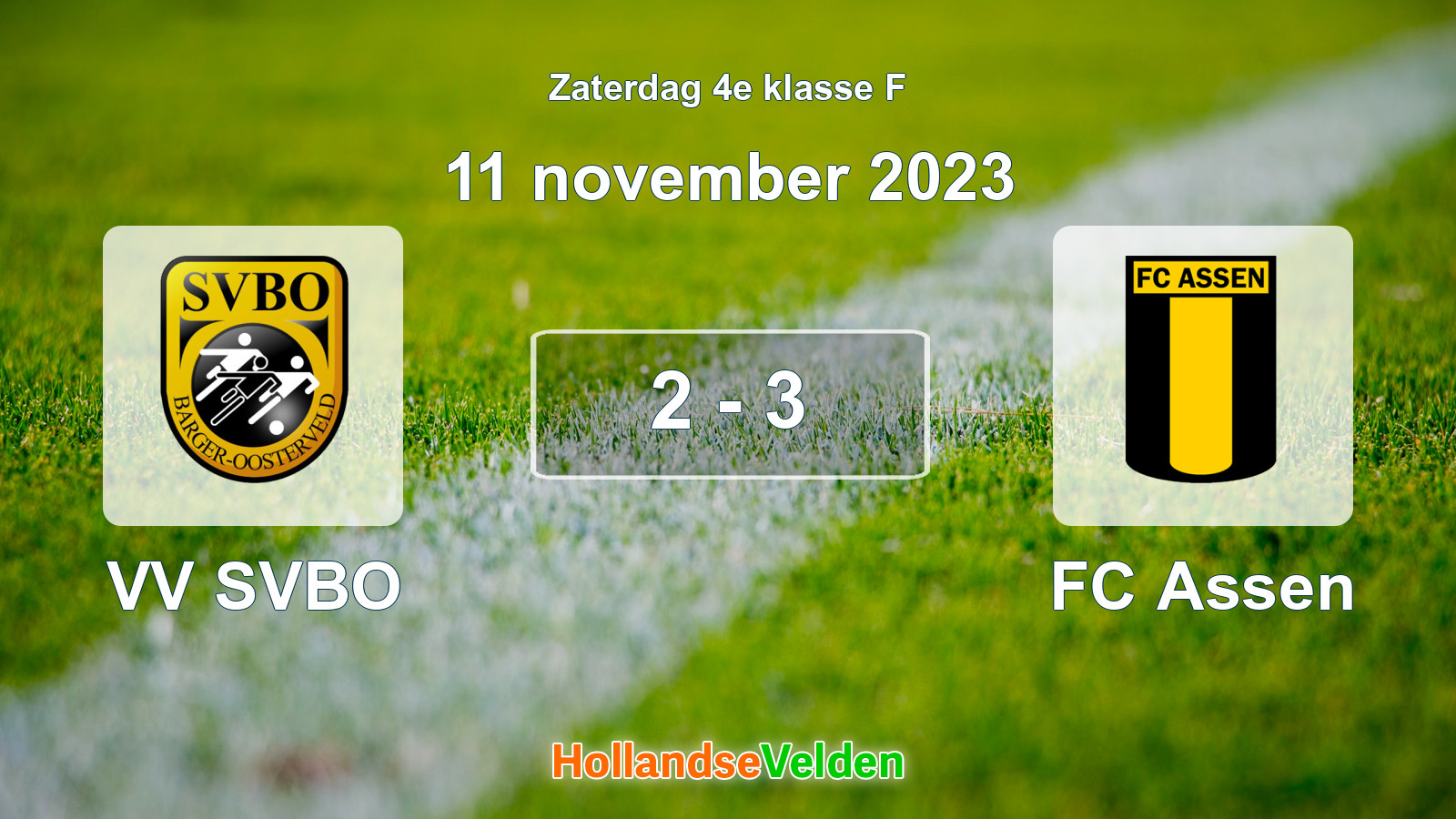 Gespeelde wedstrijd: VV SVBO - FC Assen 2 - 3 (11 november 2023)