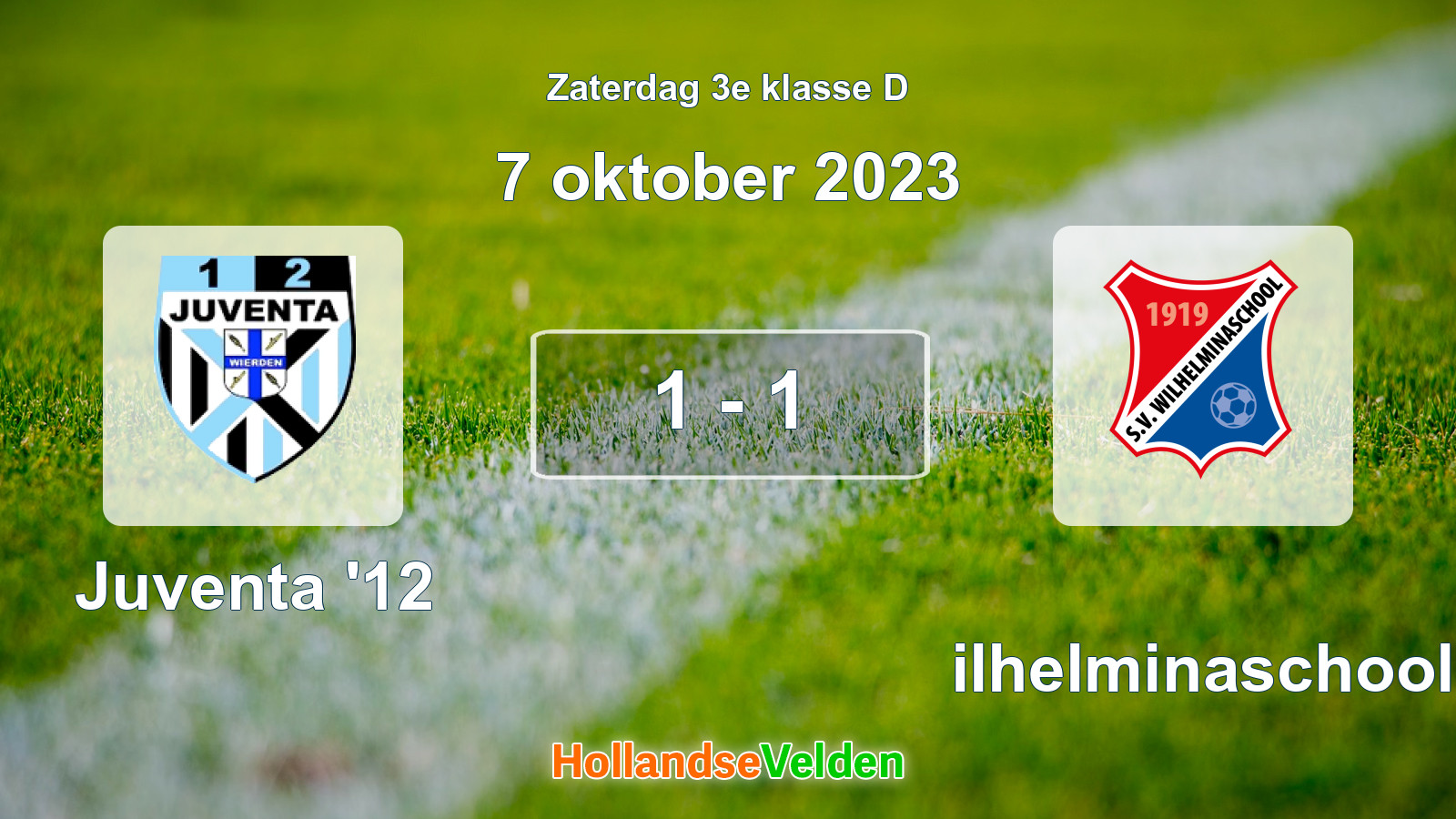 Gespeelde wedstrijd: Juventa '12 - Wilhelminaschool 1 - 1 (7 oktober 2023)