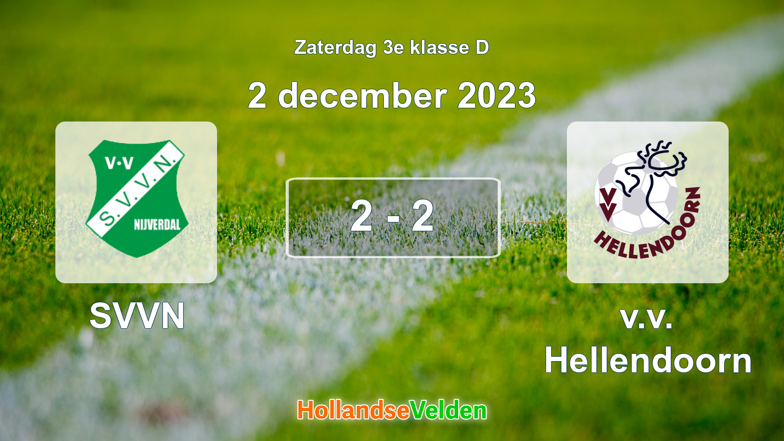 Gespeelde wedstrijd: SVVN - v.v. Hellendoorn 2 - 2 (2 december 2023)