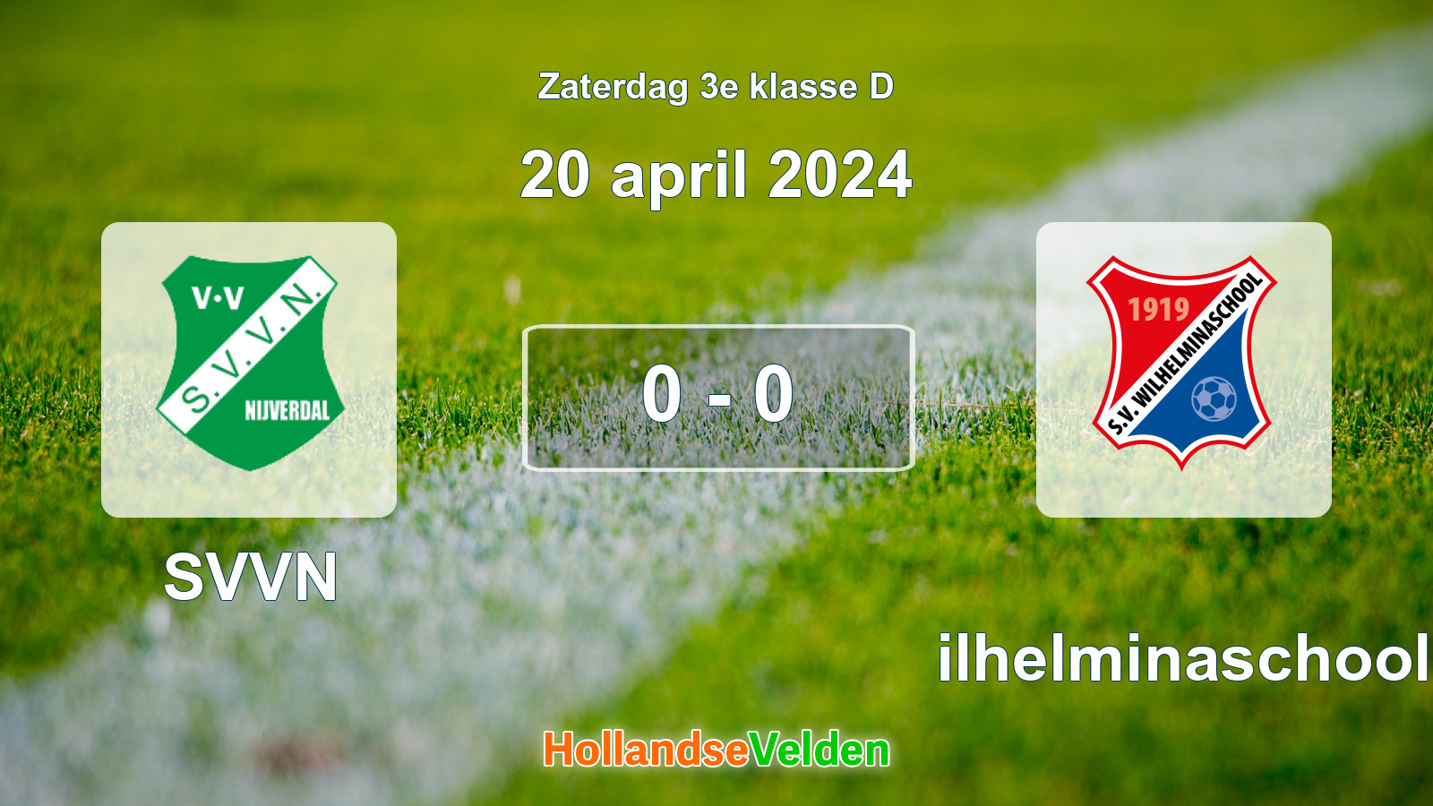 Gespeelde wedstrijd: SVVN - Wilhelminaschool 0 - 0 (20 april 2024)