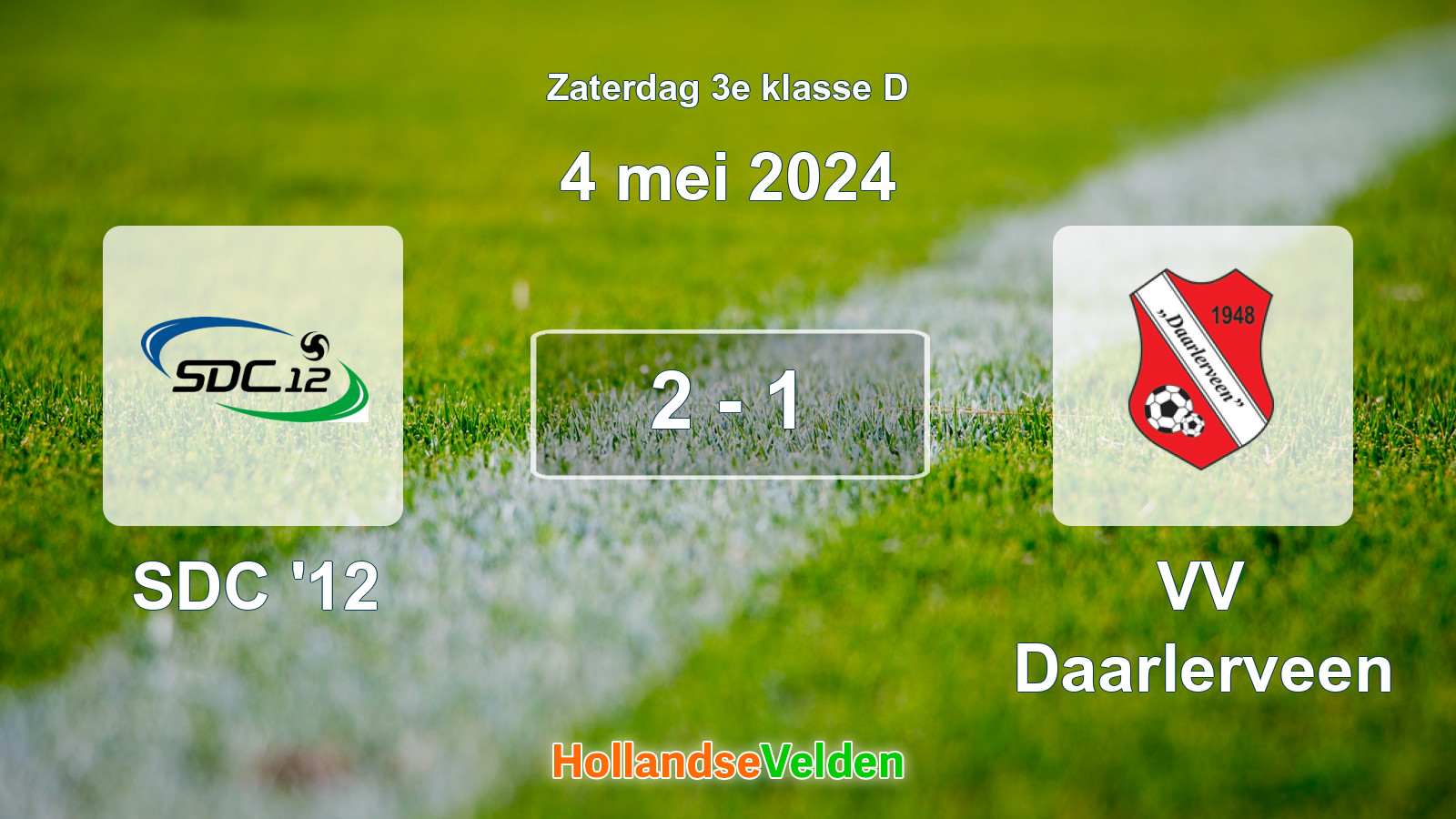 Gespeelde wedstrijd: SDC '12 - VV Daarlerveen 2 - 1 (4 mei 2024)