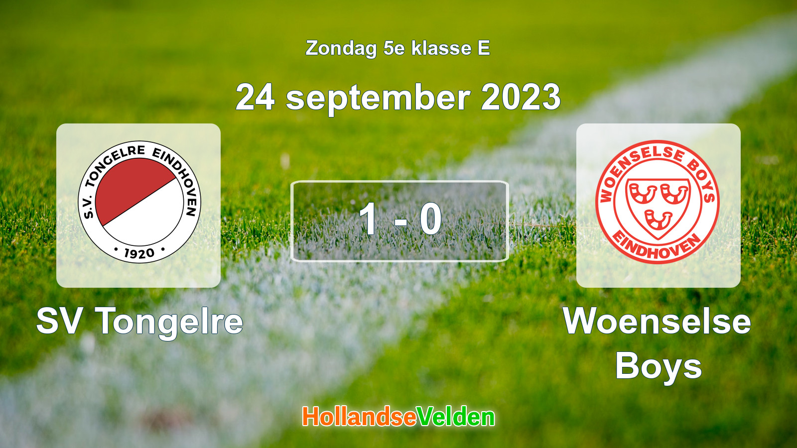 Gespeelde wedstrijd: SV Tongelre - Woenselse Boys 1 - 0 (24 september 2023)