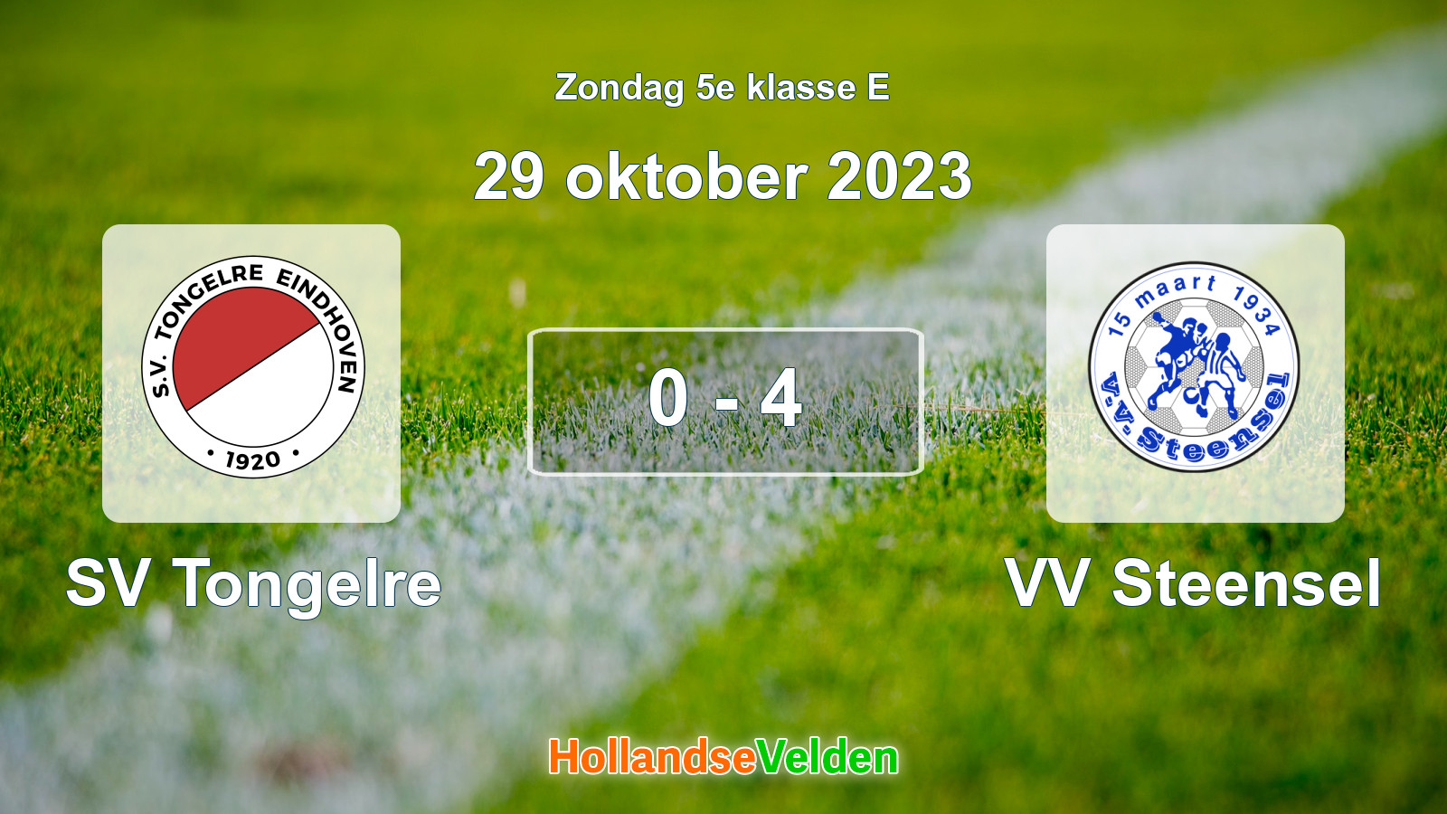 Gespeelde wedstrijd: SV Tongelre - VV Steensel 0 - 4 (29 oktober 2023)