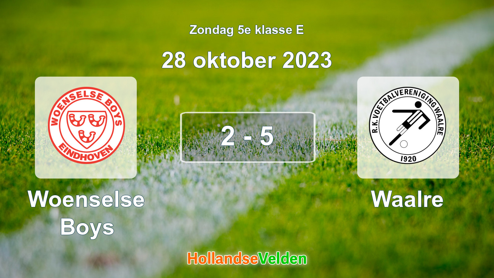 Gespeelde wedstrijd: Woenselse Boys - Waalre 2 - 5 (28 oktober 2023)