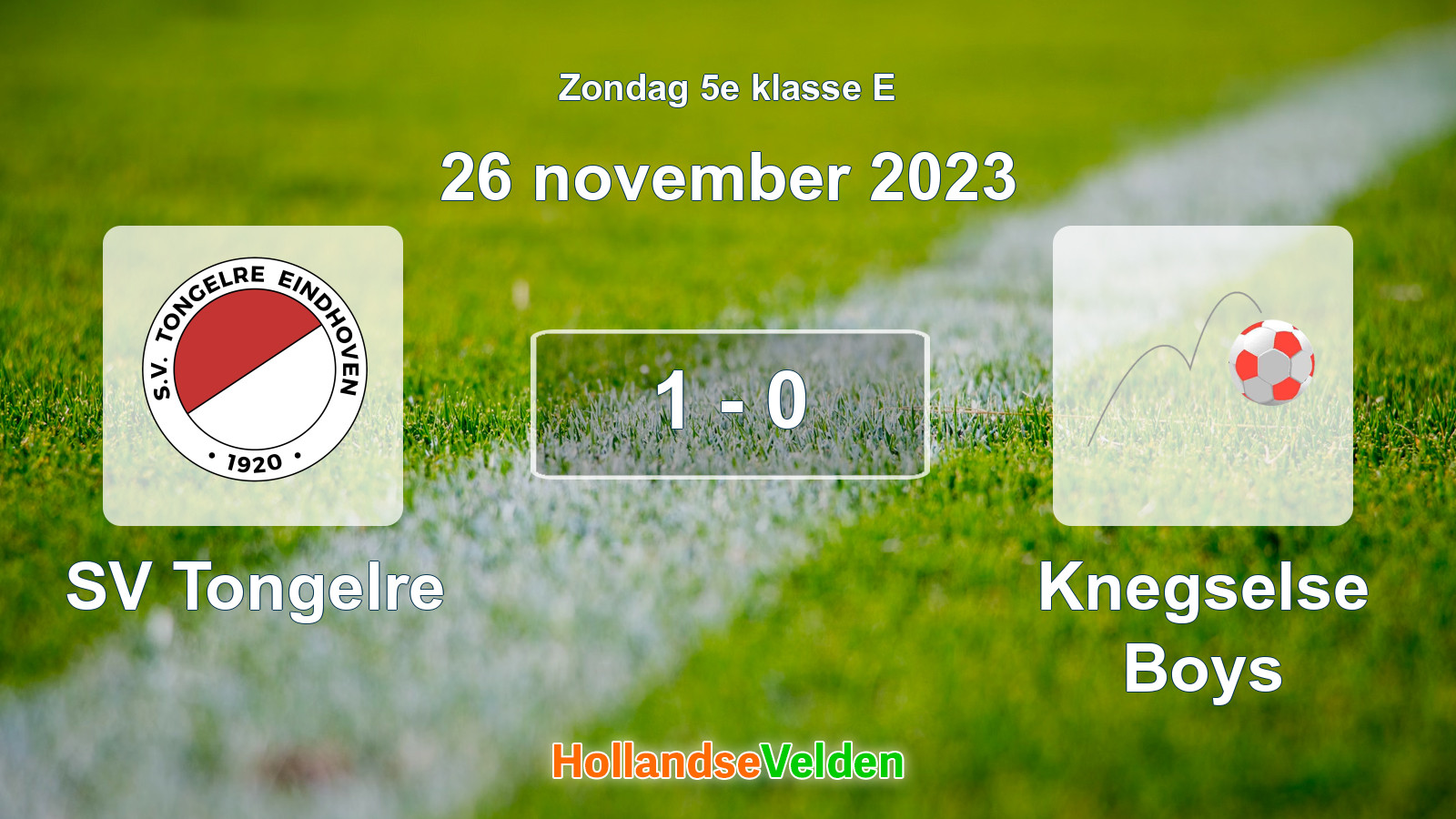 Gespeelde wedstrijd: SV Tongelre - Knegselse Boys 1 - 0 (26 november 2023)