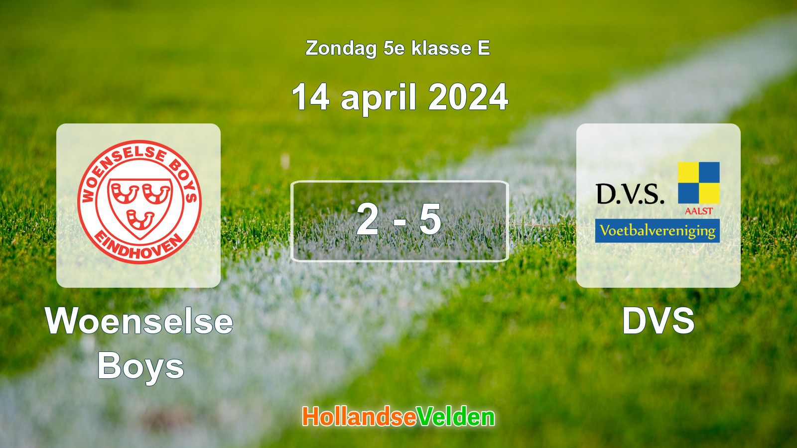 Gespeelde wedstrijd: Woenselse Boys - DVS 2 - 5 (14 april 2024)
